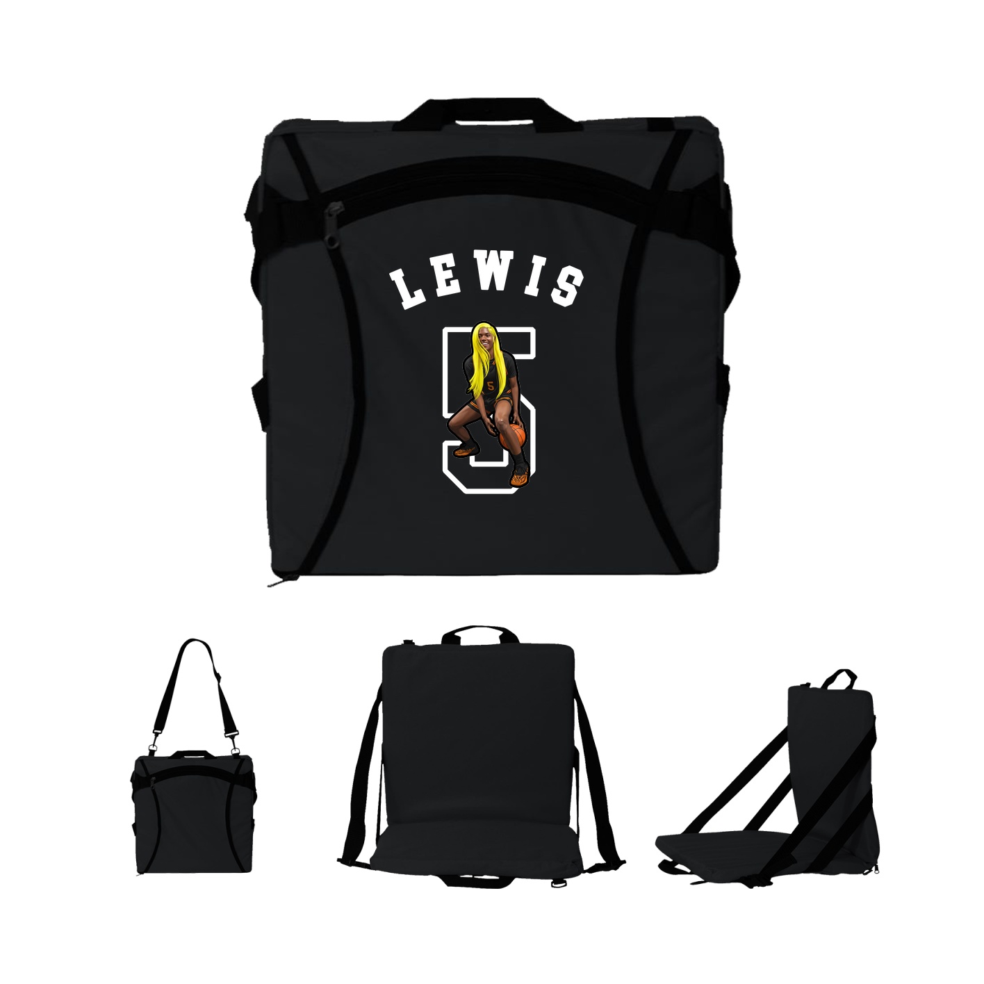 Folding Stadium Seat — Shirsey Arch in Black