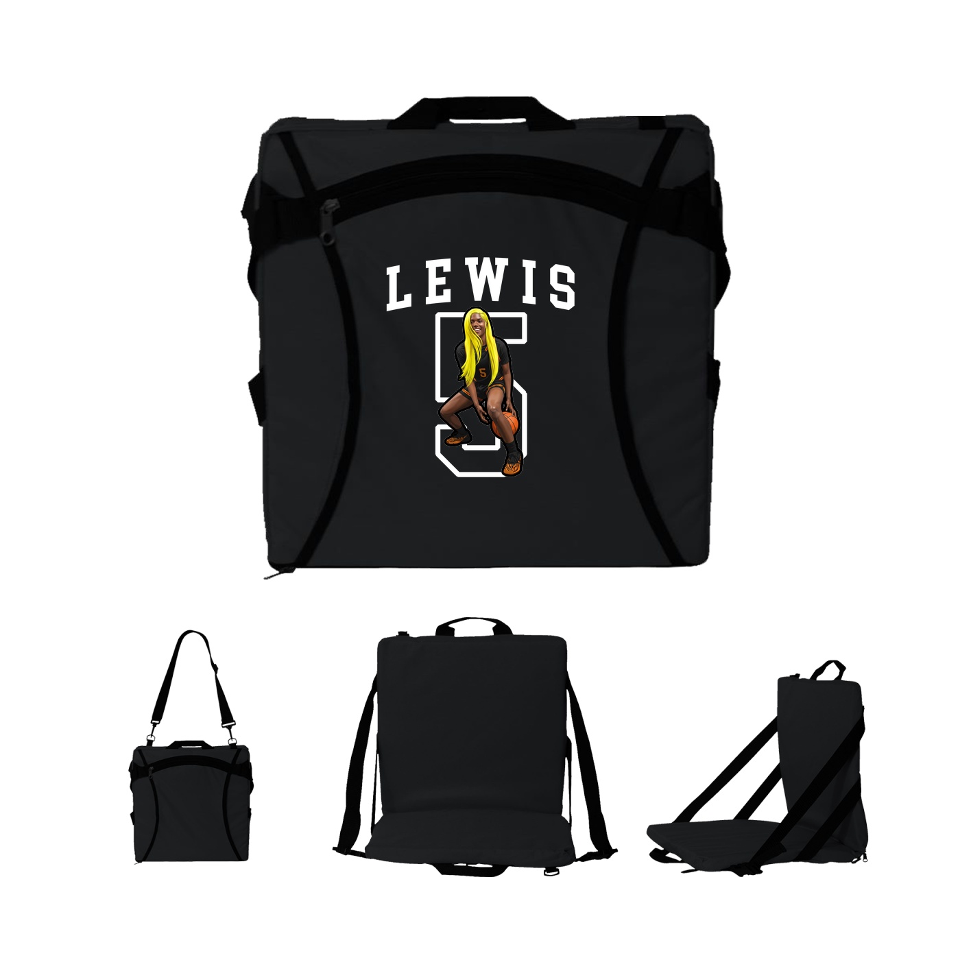 Folding Stadium Seat — Shirsey in Black