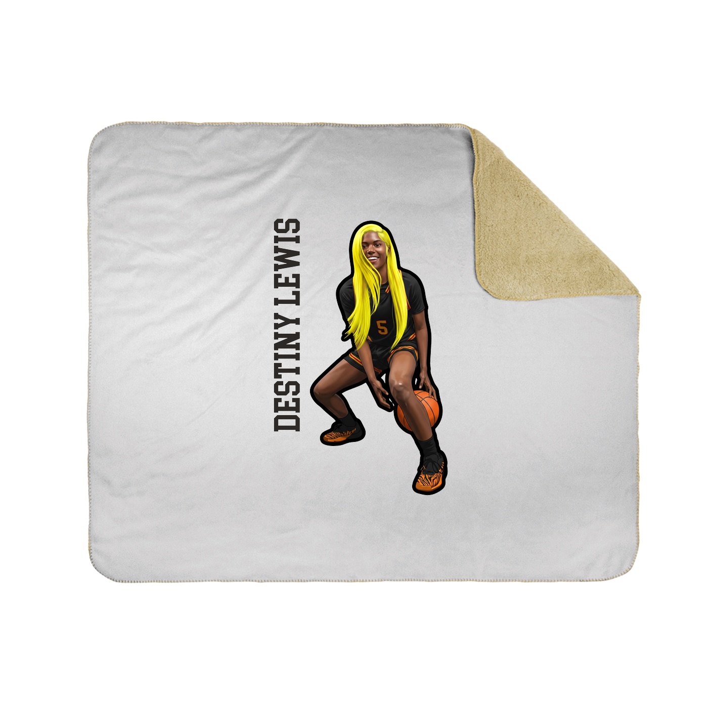 Throw Blanket — Name Vertical in White
