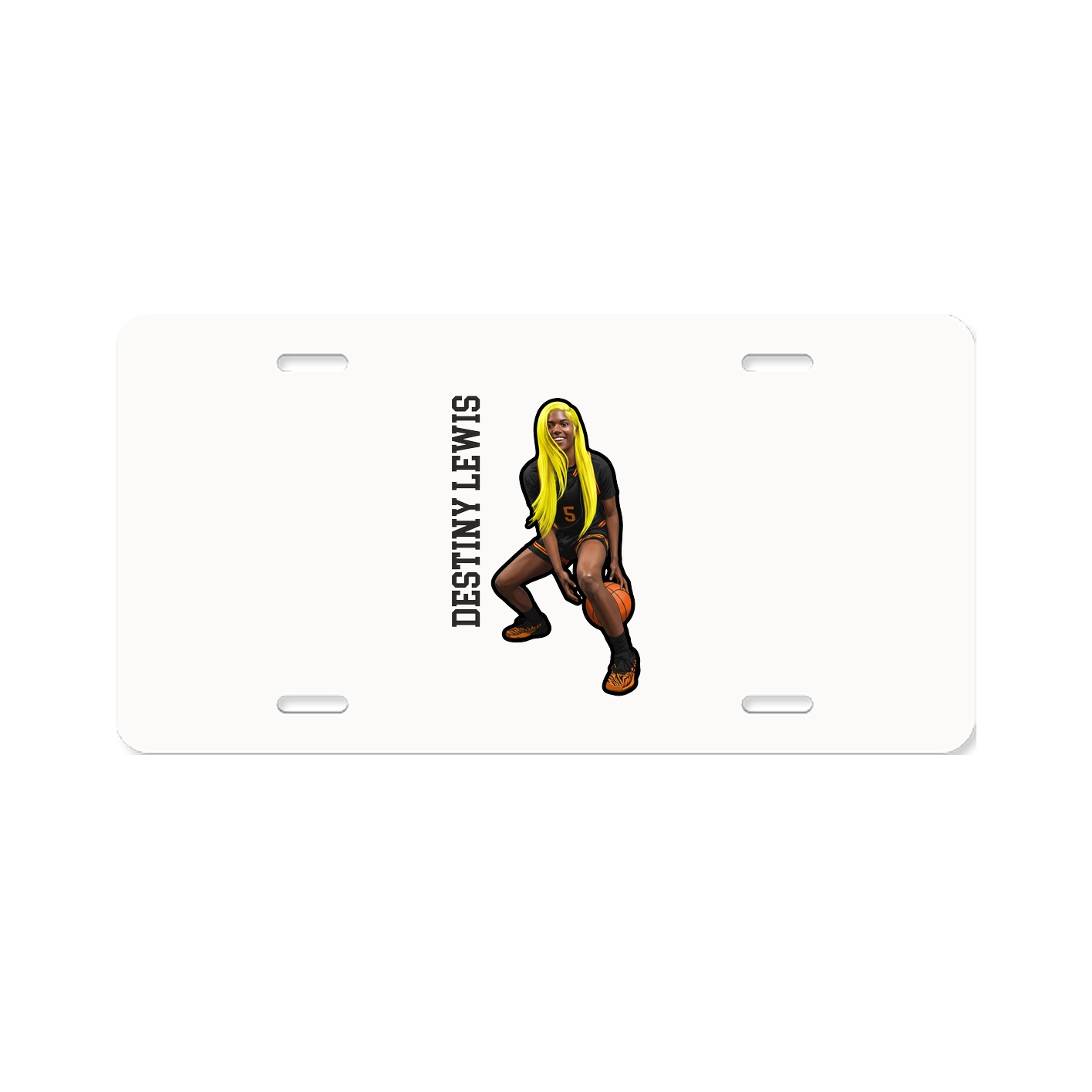 License Plate — Name Vertical in Classic