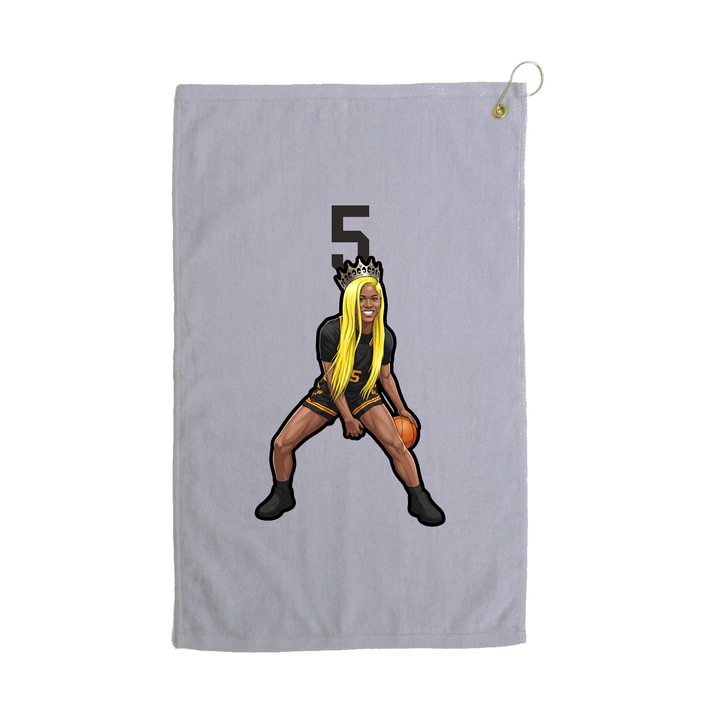 Golf Towel — Number Top in Grey