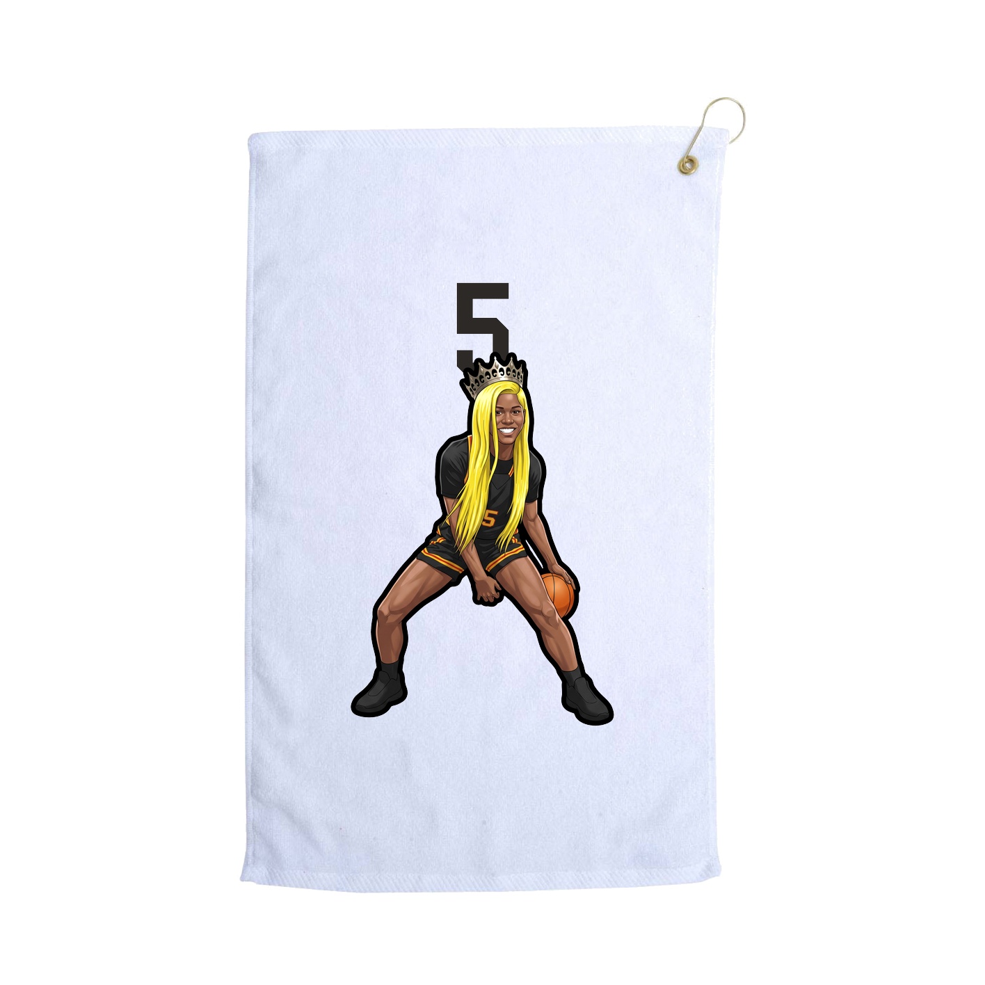 Golf Towel — Number Top in White