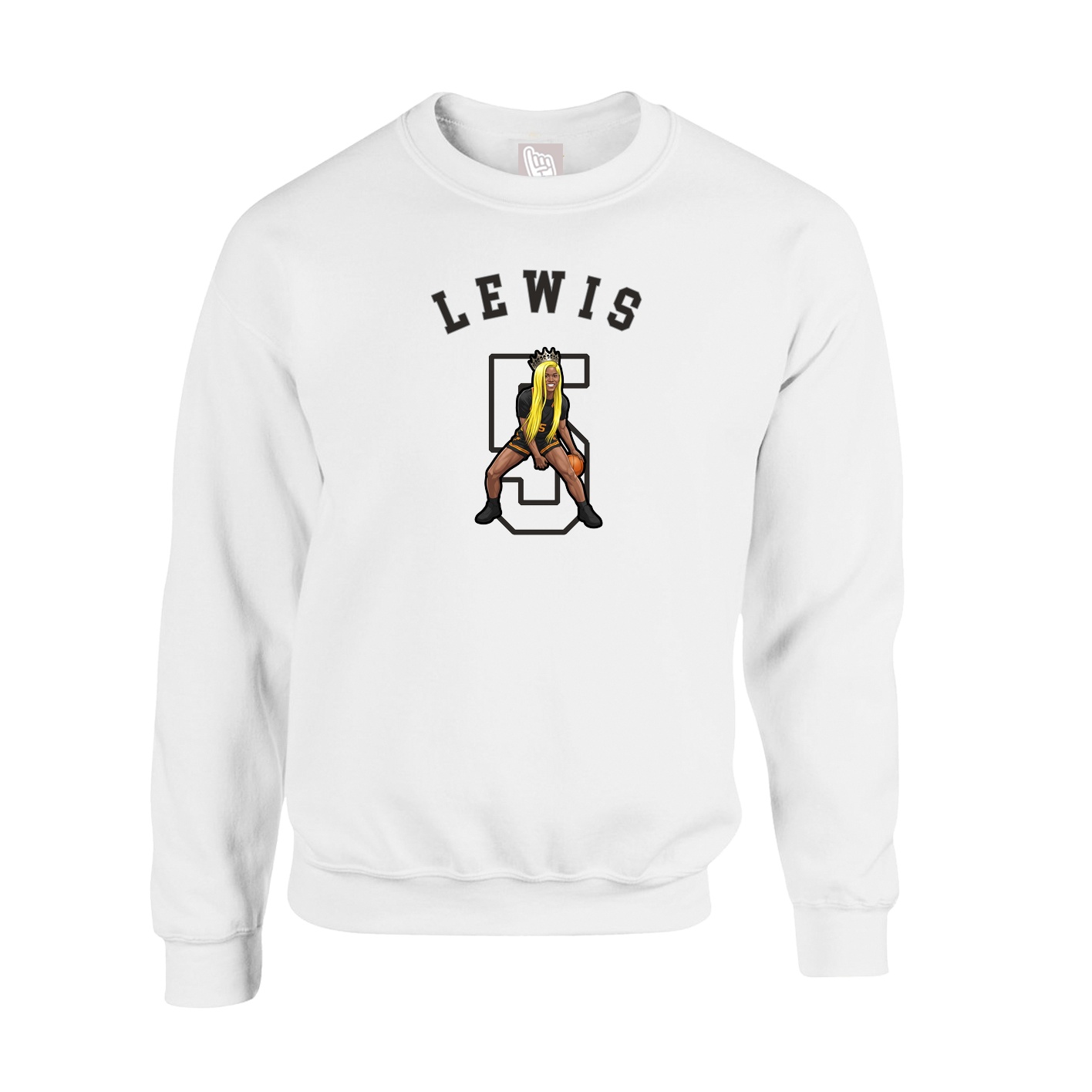 Fleece Crew — Shirsey Arch in White