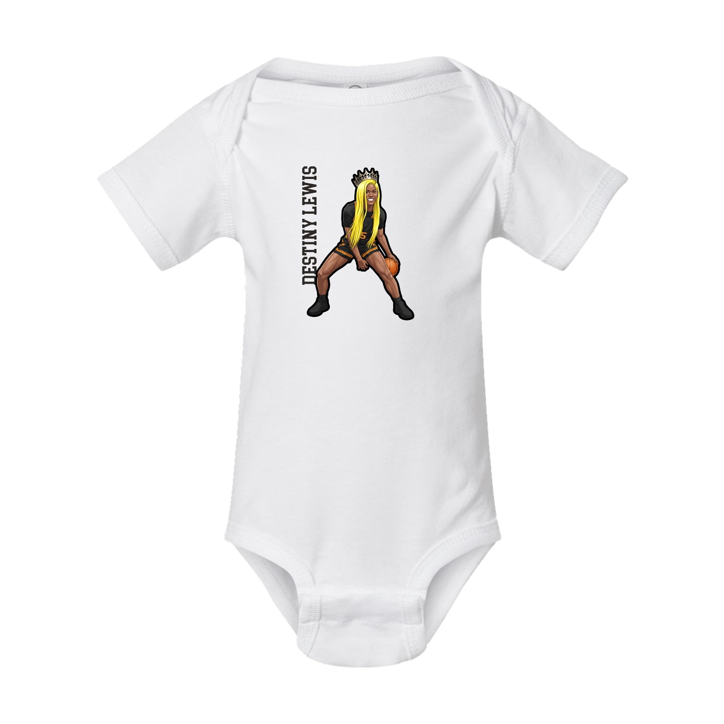 Baby Onesie — Name Vertical in White
