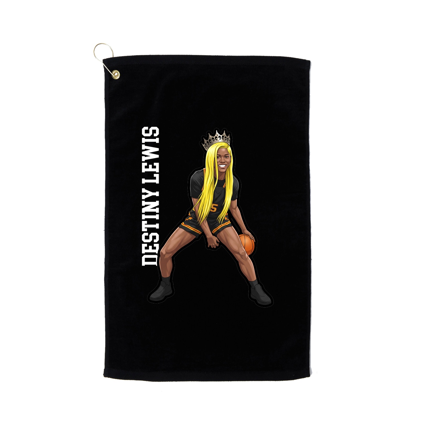 Golf Towel — Name Vertical in Black