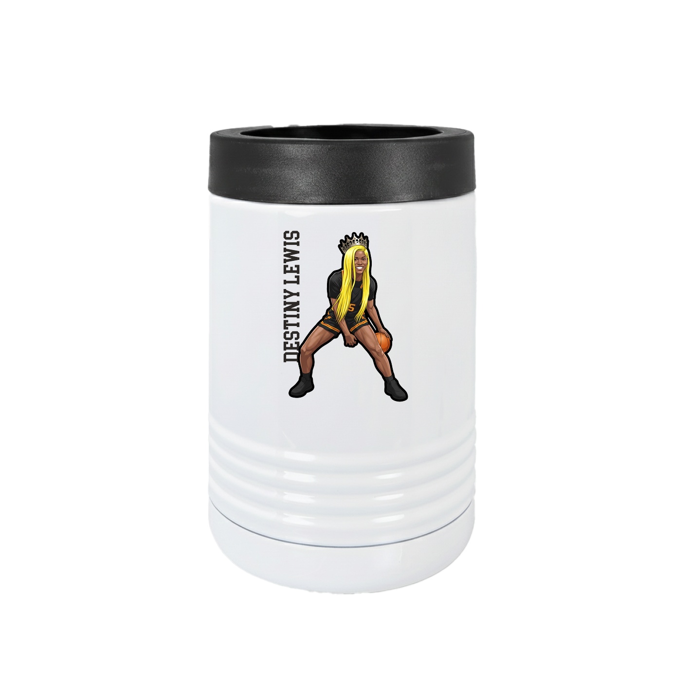 Beverage Holder — Name Vertical in White