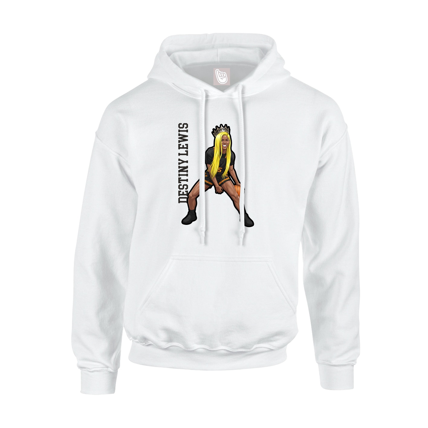Hoodie — Name Vertical in White