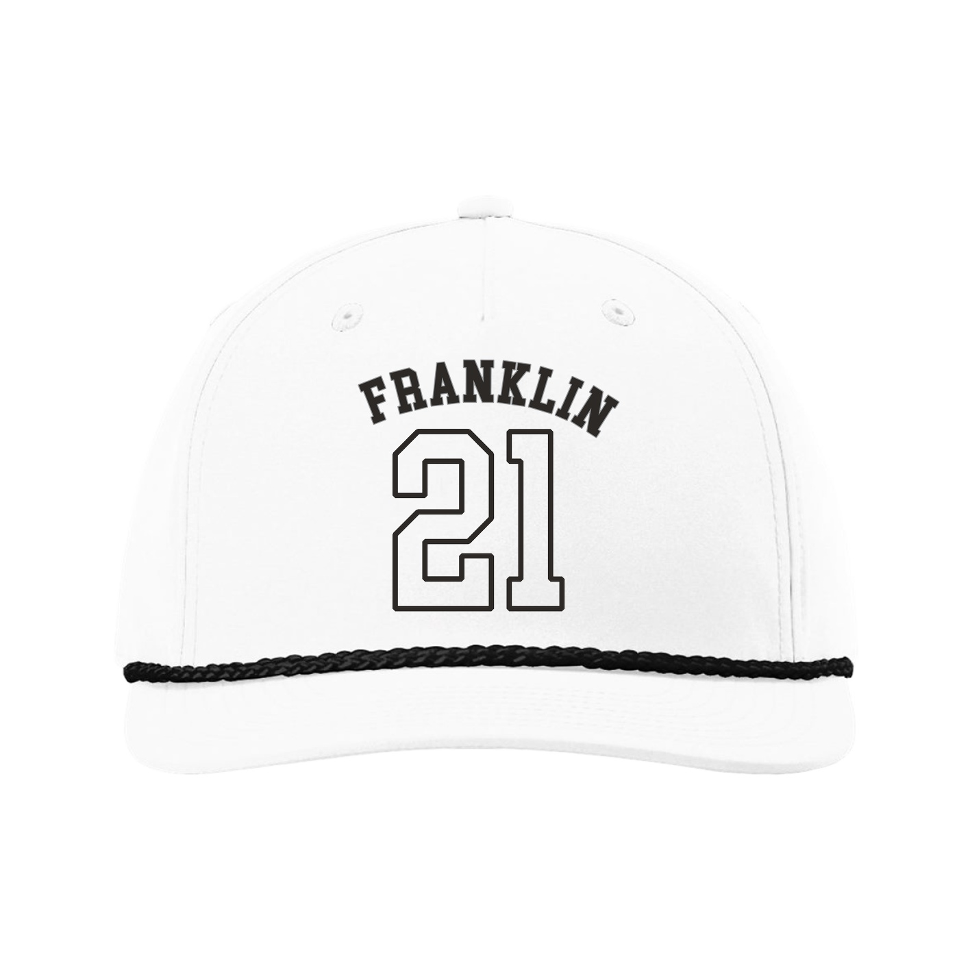 Five-Panel Classic Rope Cap — Shirsey Arch in White