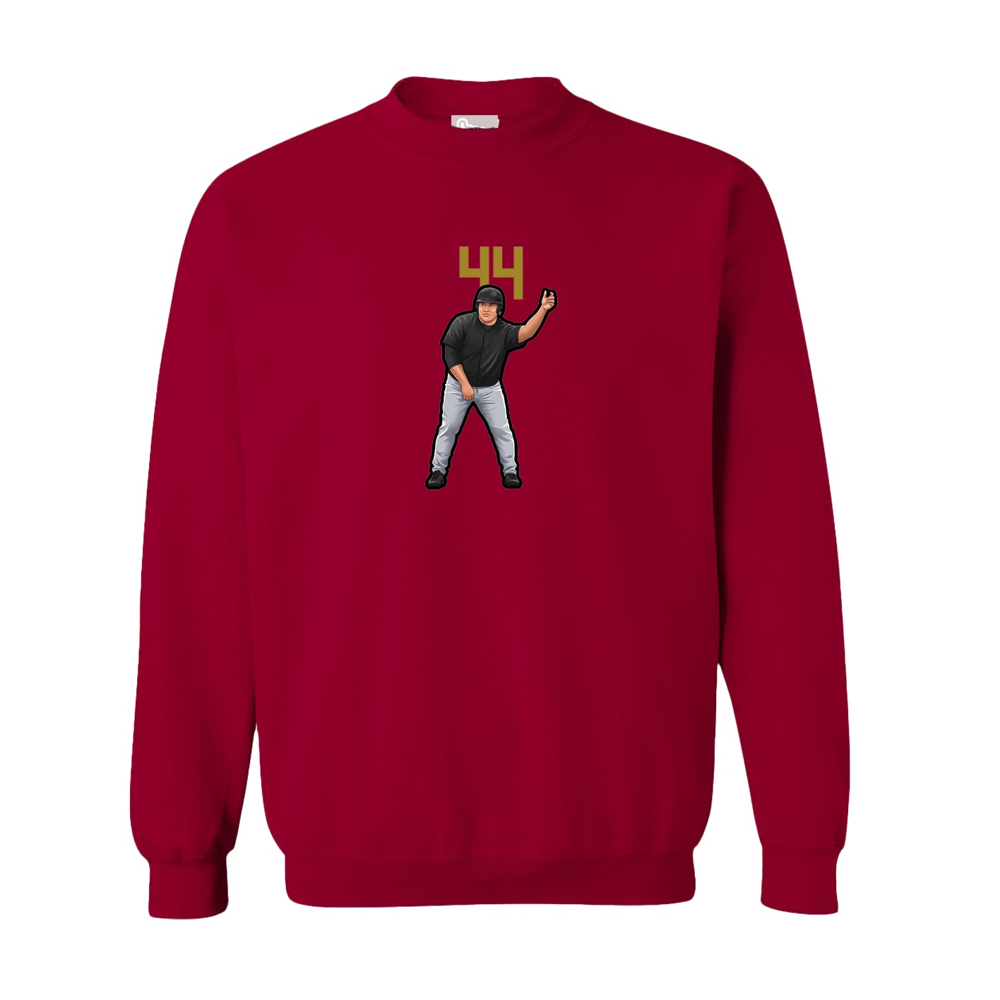 Fleece Crew — Number Top in Cardinal