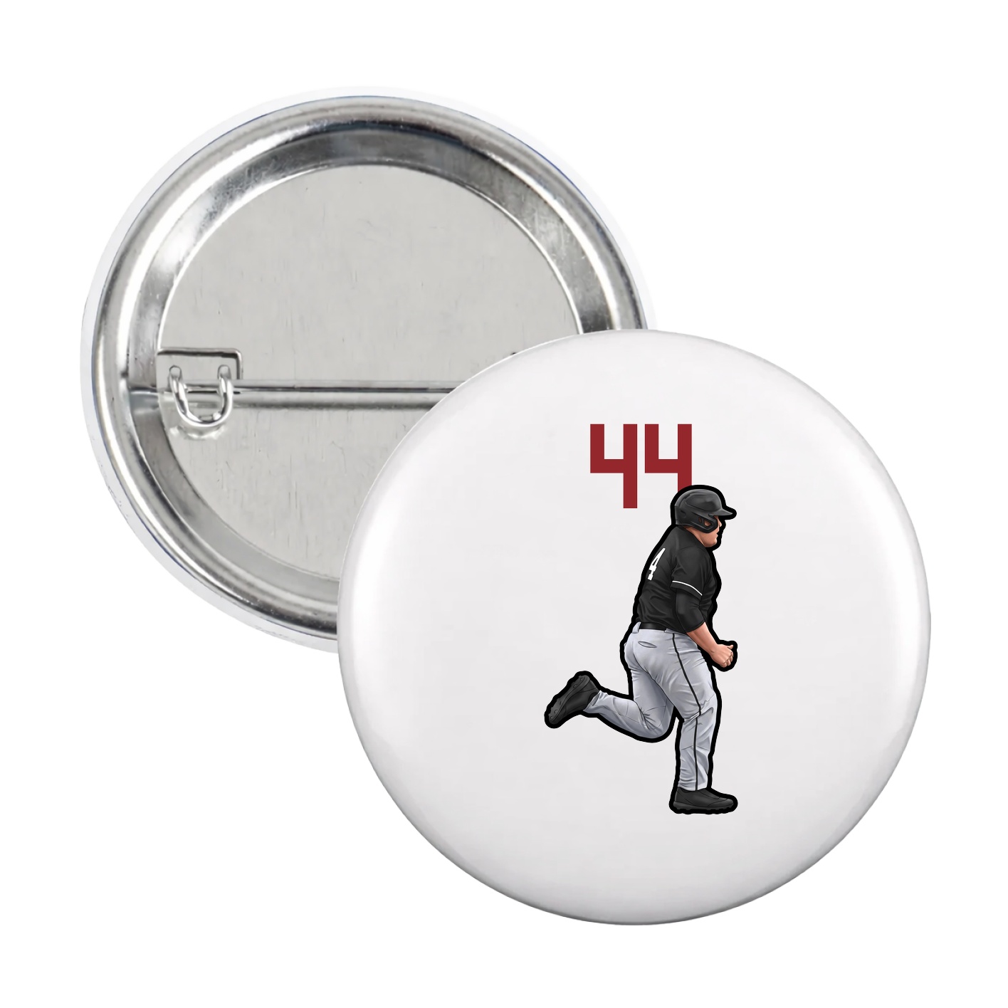 Game Day Button — Number Top in White