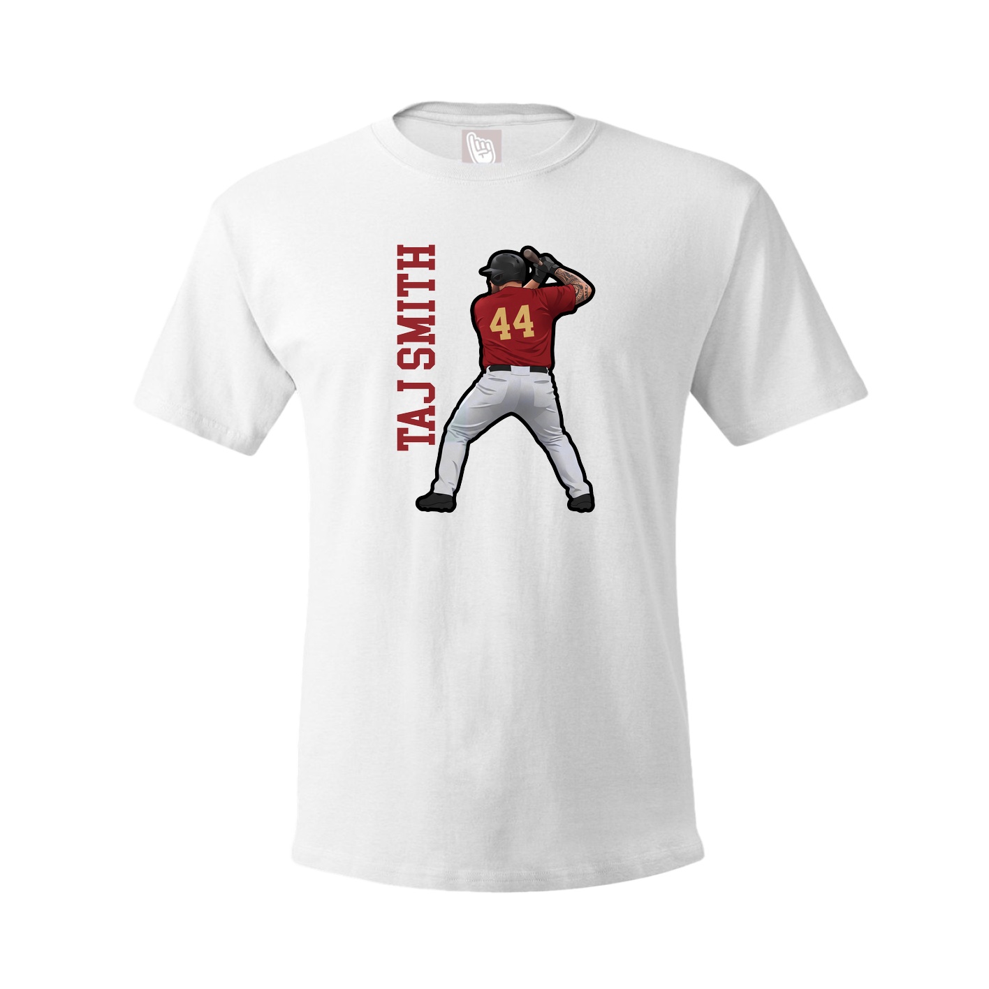 Youth Tee — Name Vertical in White