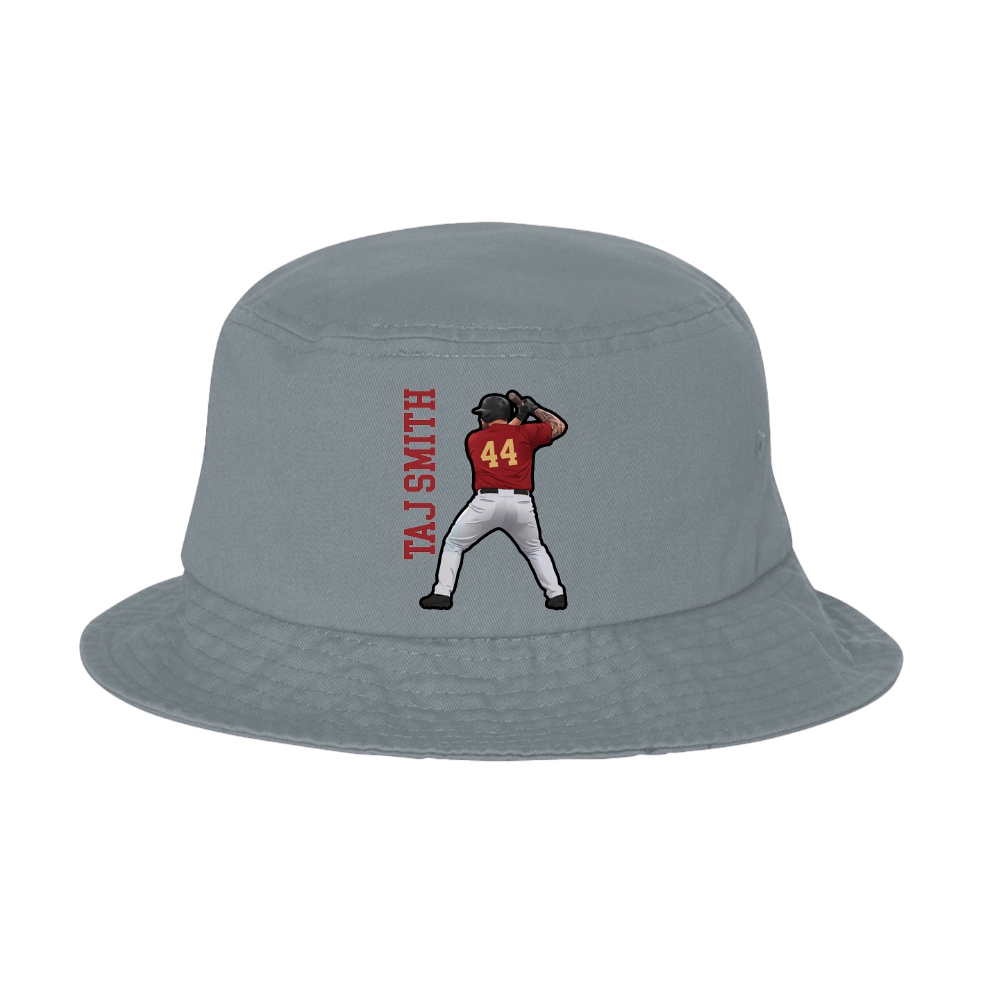 Bucket Cap — Name Vertical in Grey