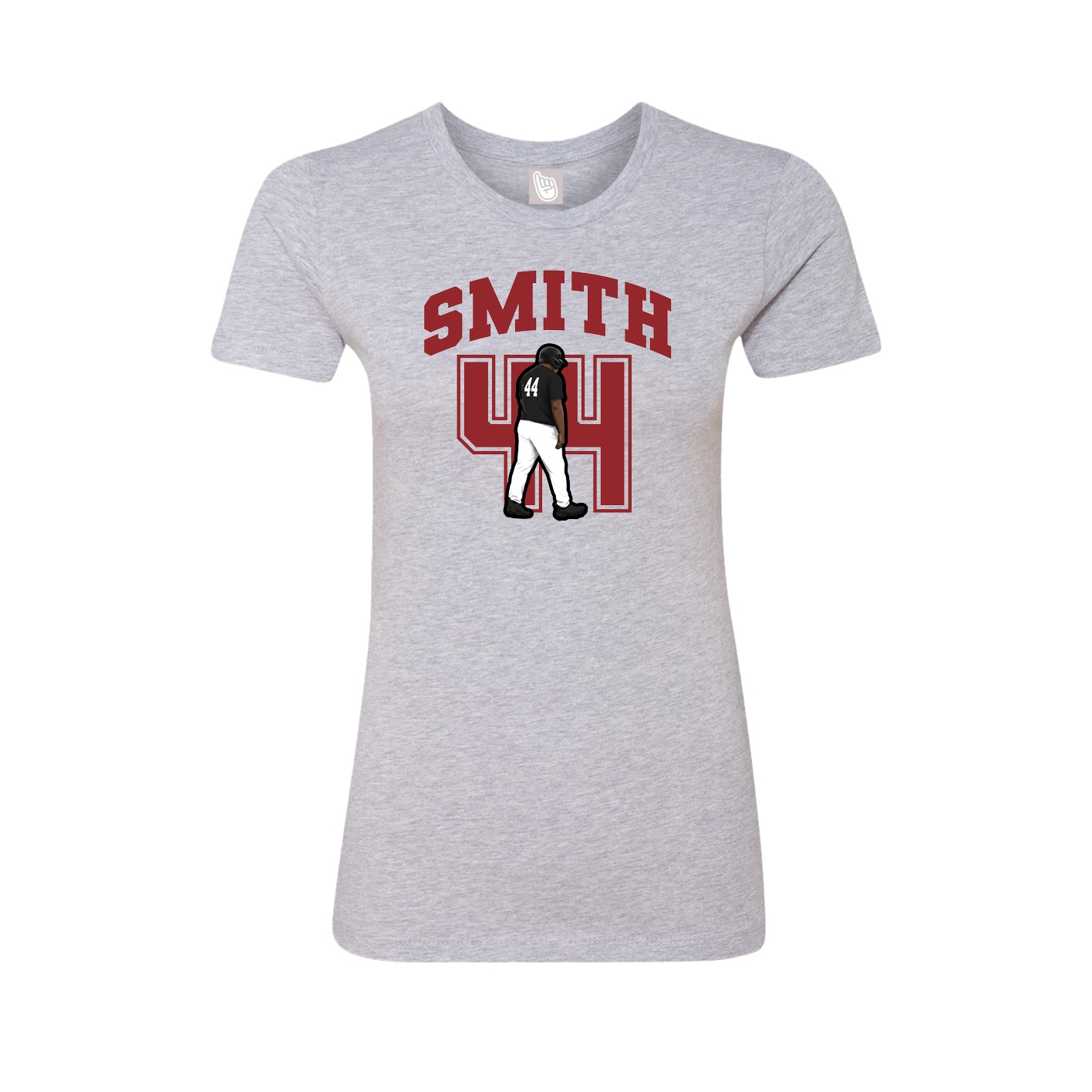 Fitted Women's Tee — Number in Grey