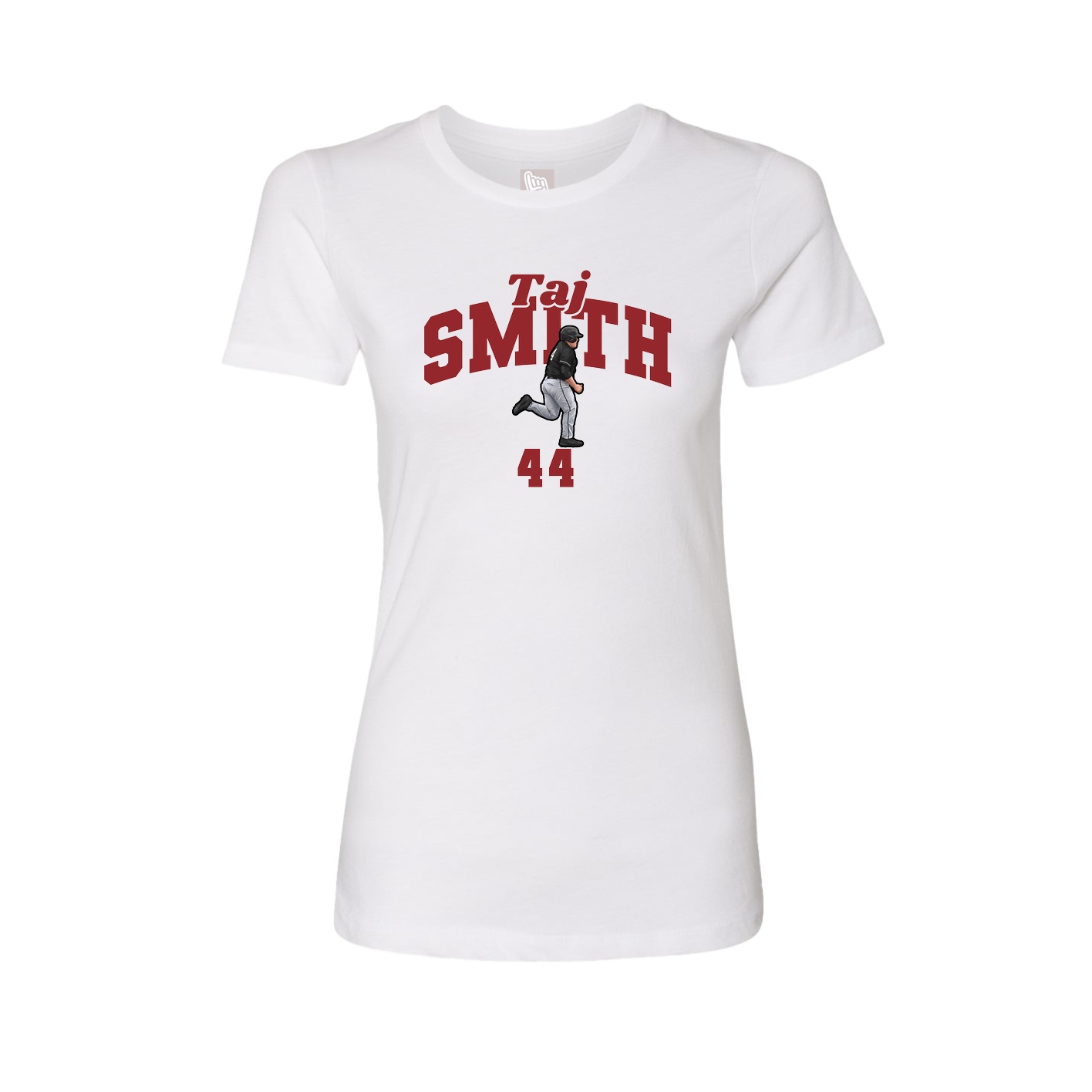 Fitted Women's Tee — Signature Arch in White