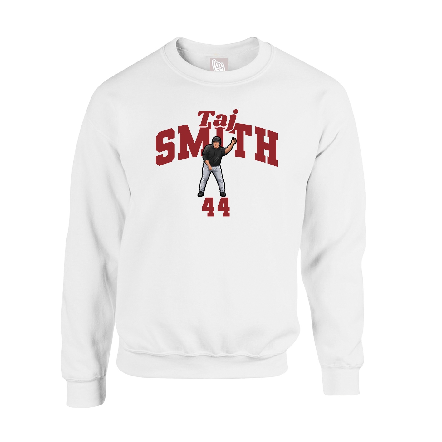 Fleece Crew — Signature Arch in White