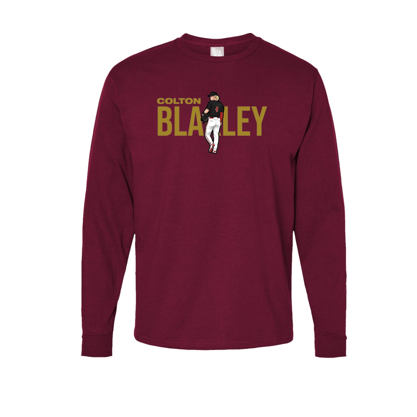 Long Sleeve Tee — Player Name in Cardinal