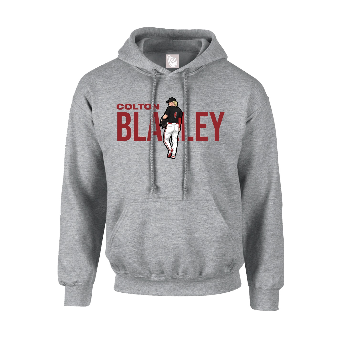 Youth Hoodie — Player Name in Grey