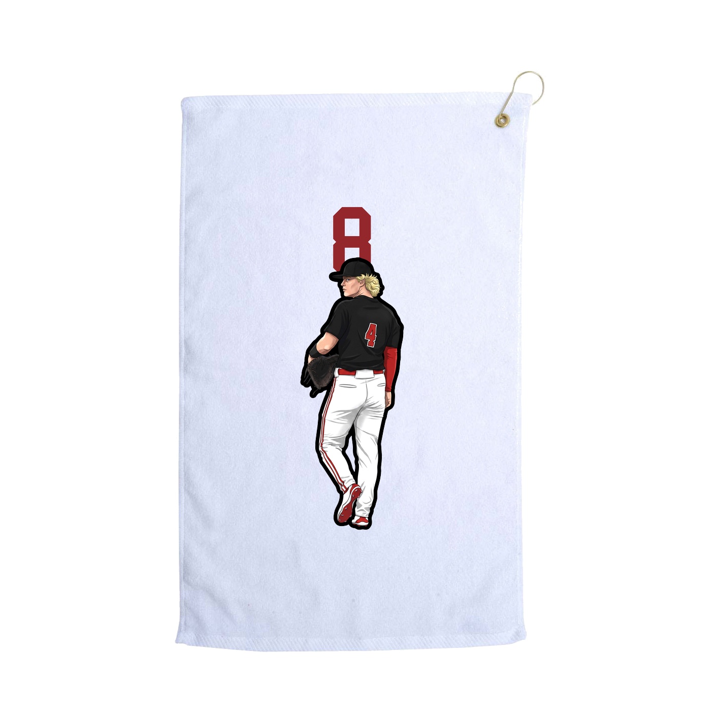 Golf Towel — Number Top in White