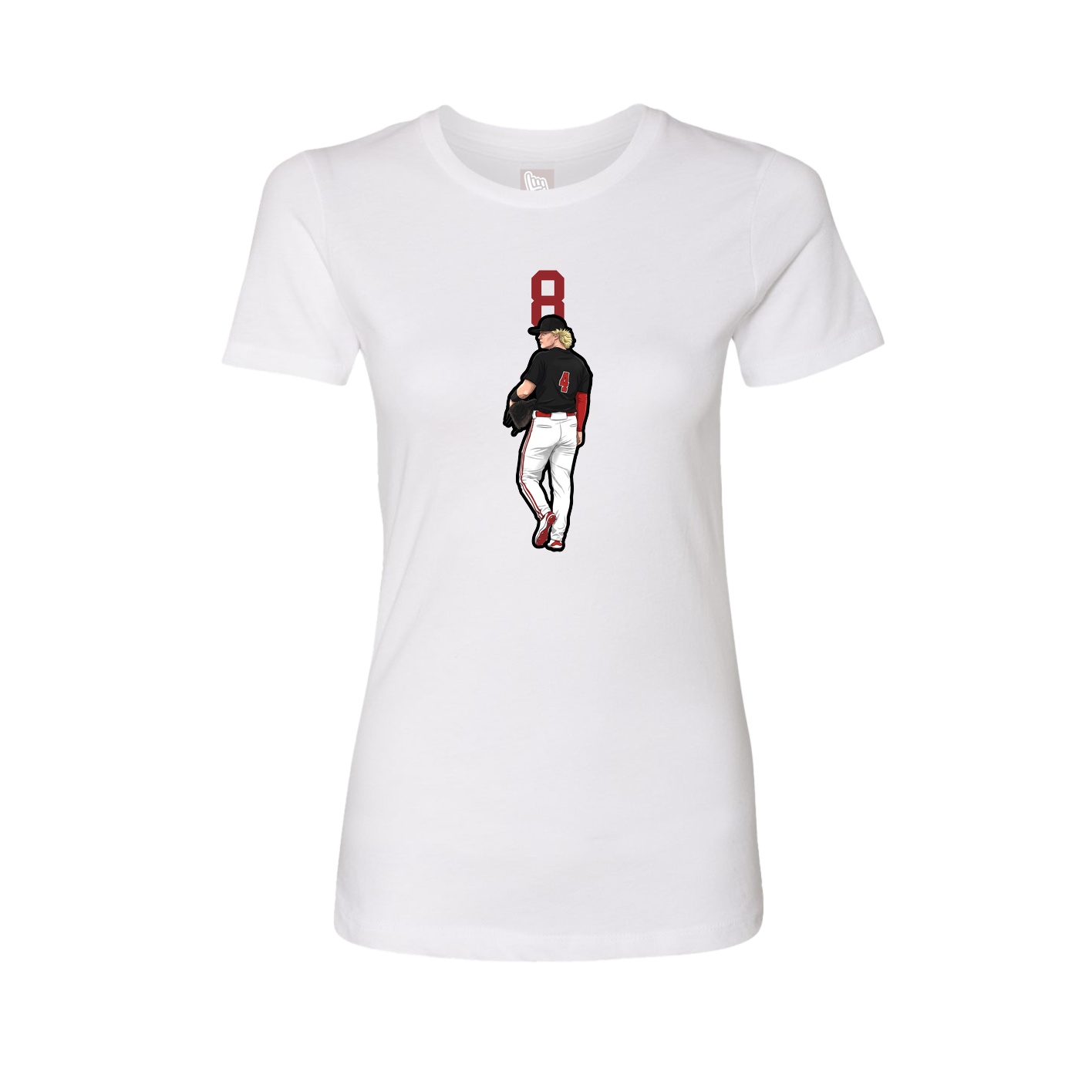 Fitted Women's Tee — Number Top in White