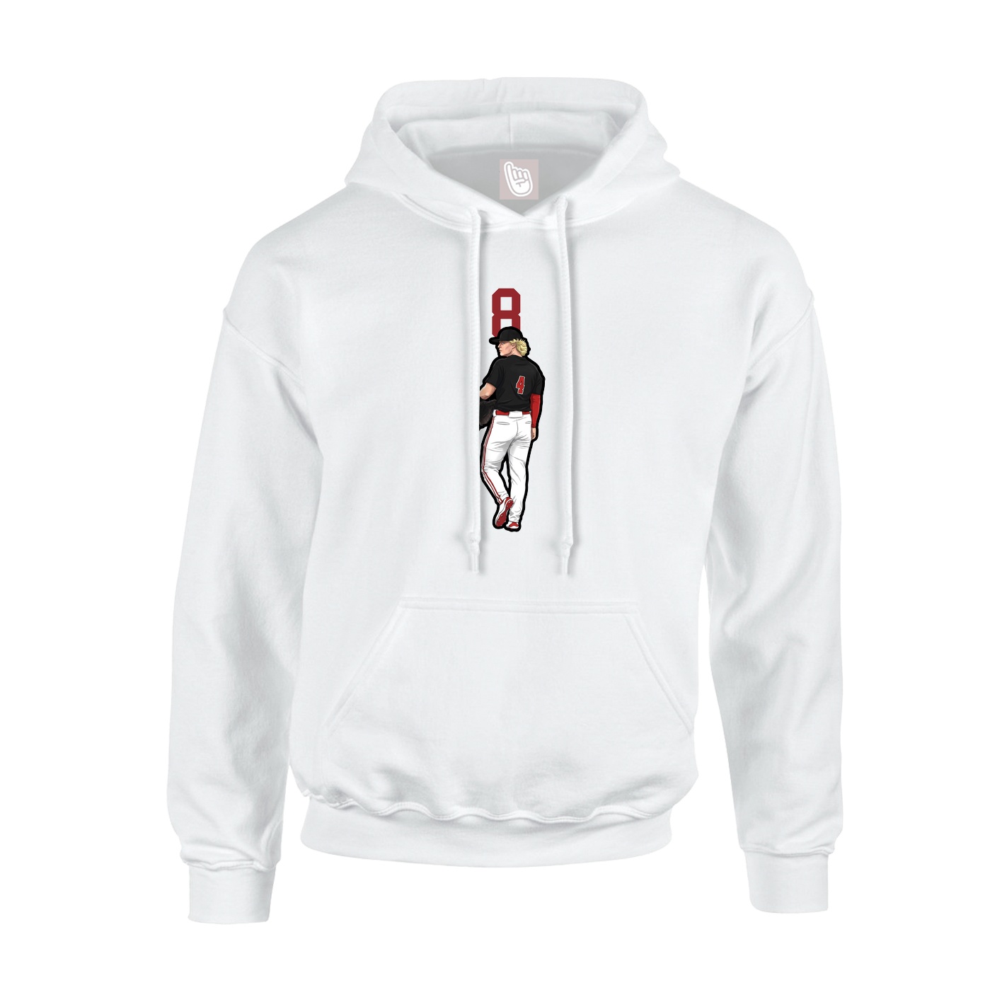 Hoodie — Number Top in White