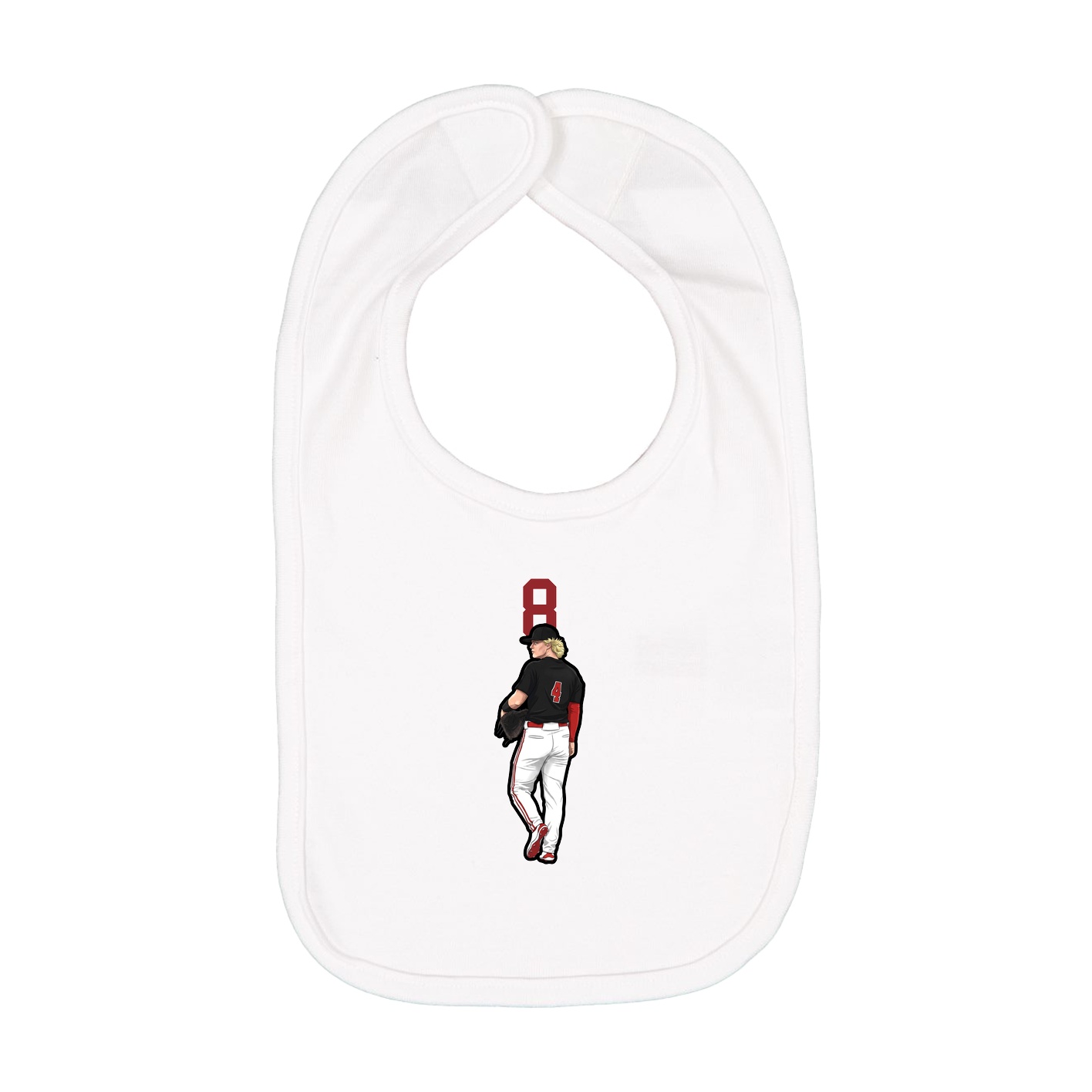 Infant Bib — Number Top in White