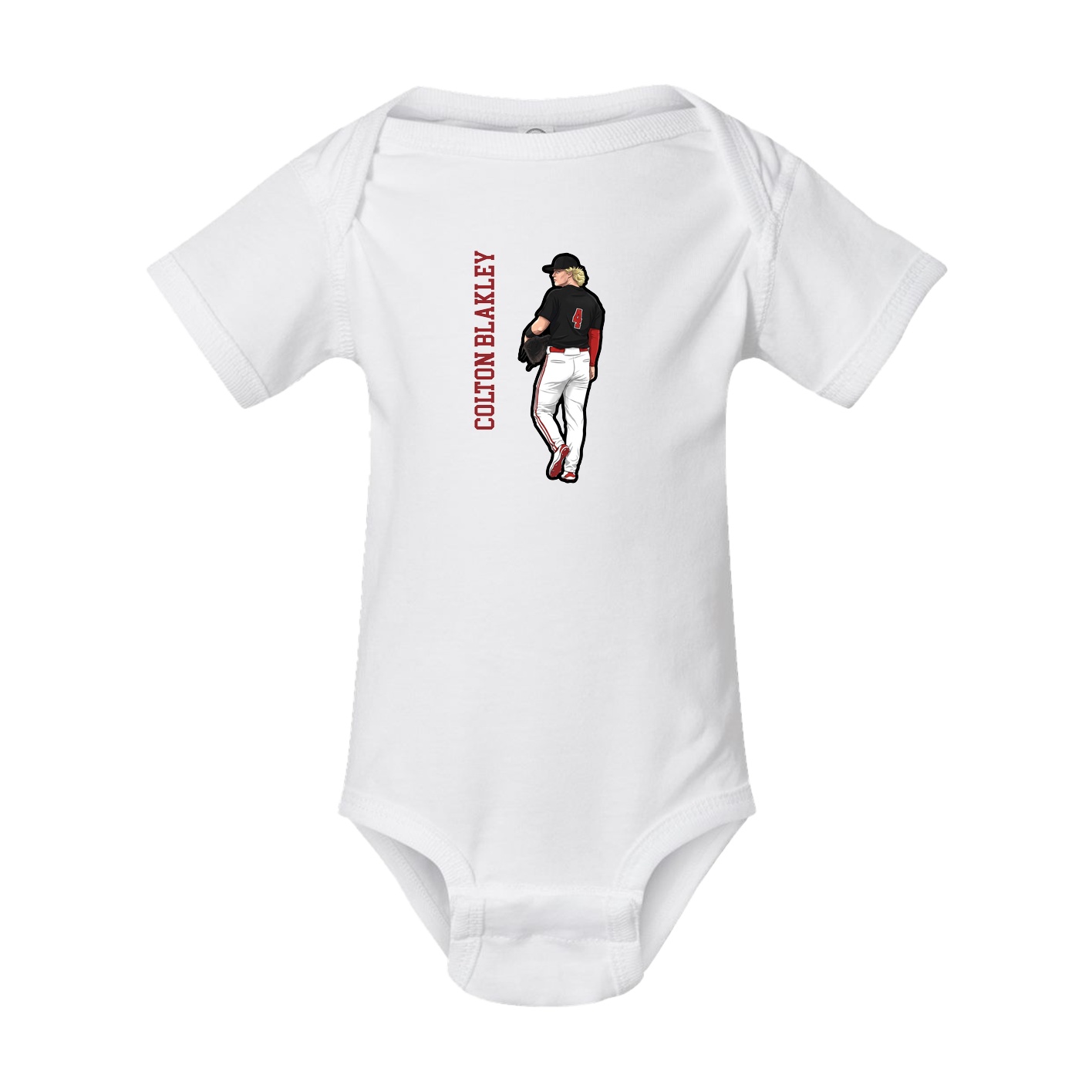 Baby Onesie — Name Vertical in White