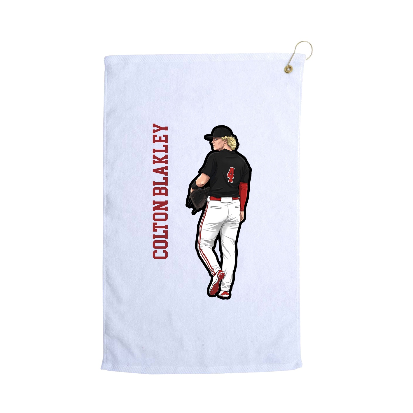 Golf Towel — Name Vertical in White