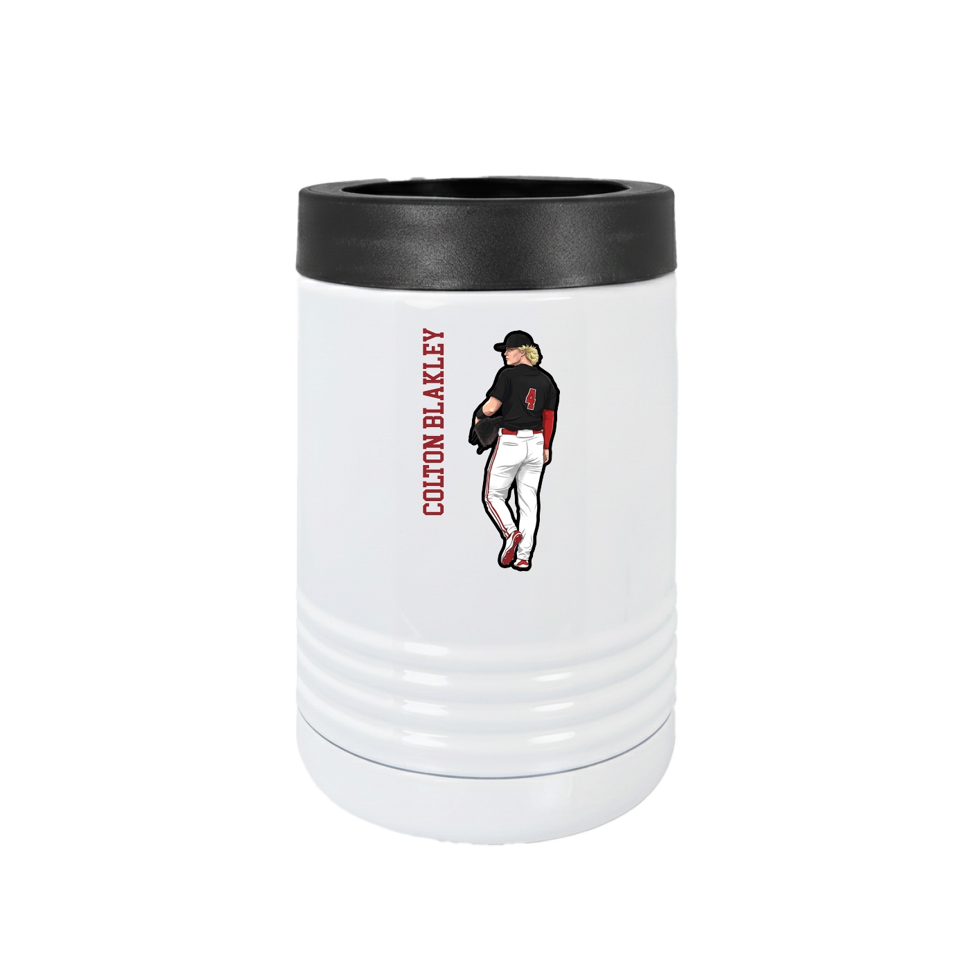 Beverage Holder — Name Vertical in White