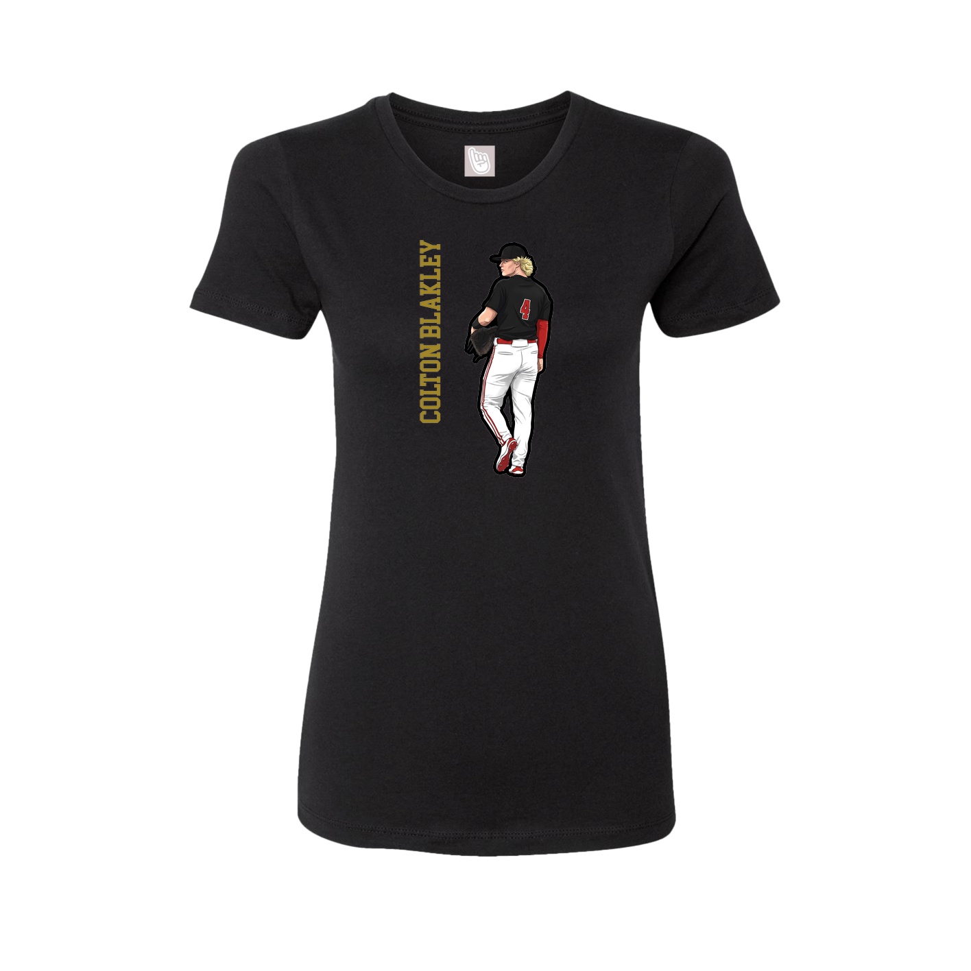 Fitted Women's Tee — Name Vertical in Black