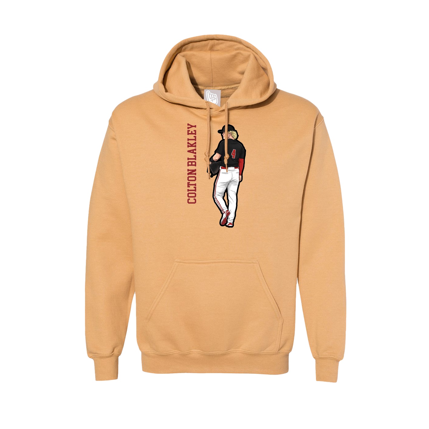 Hoodie — Name Vertical in Vegas Gold