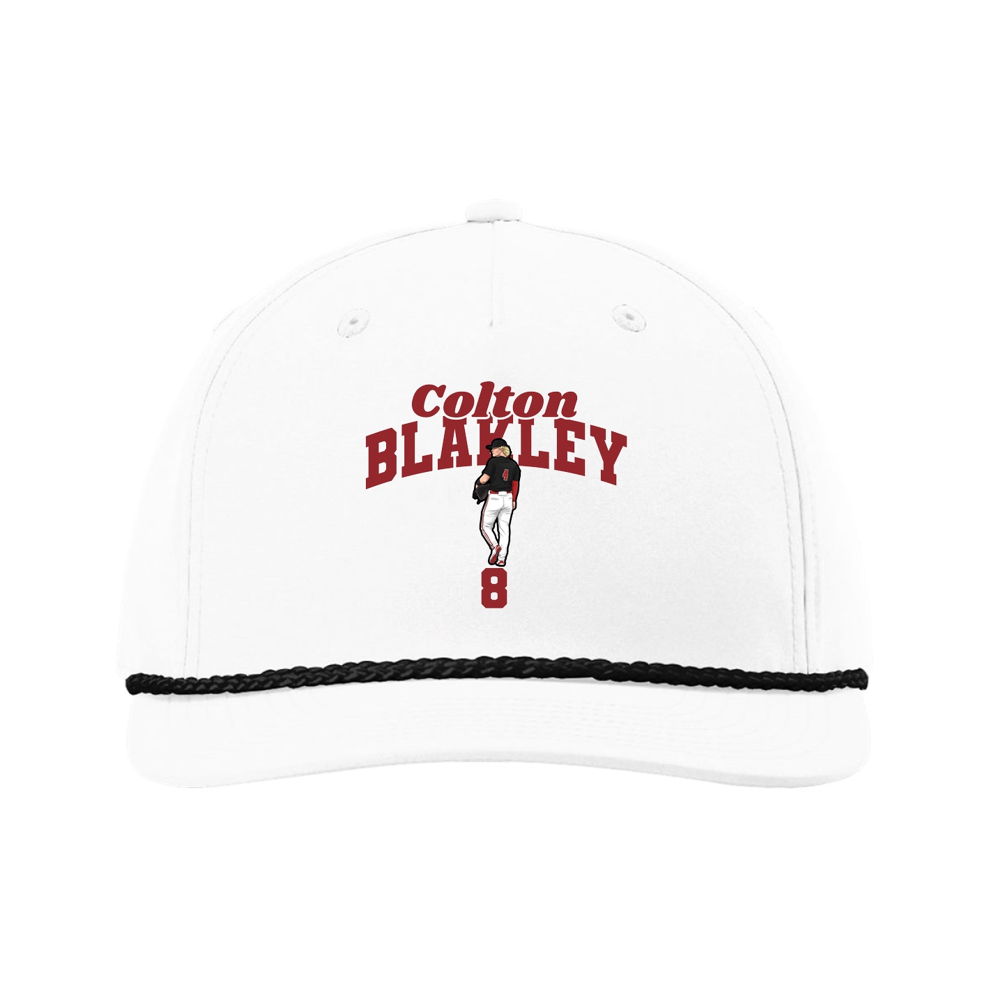 Five-Panel Classic Rope Cap — Signature Arch in White