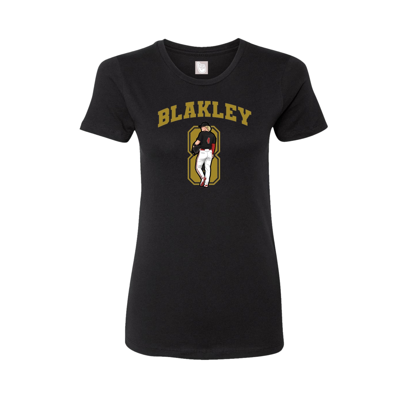 Fitted Women's Tee — Number in Black