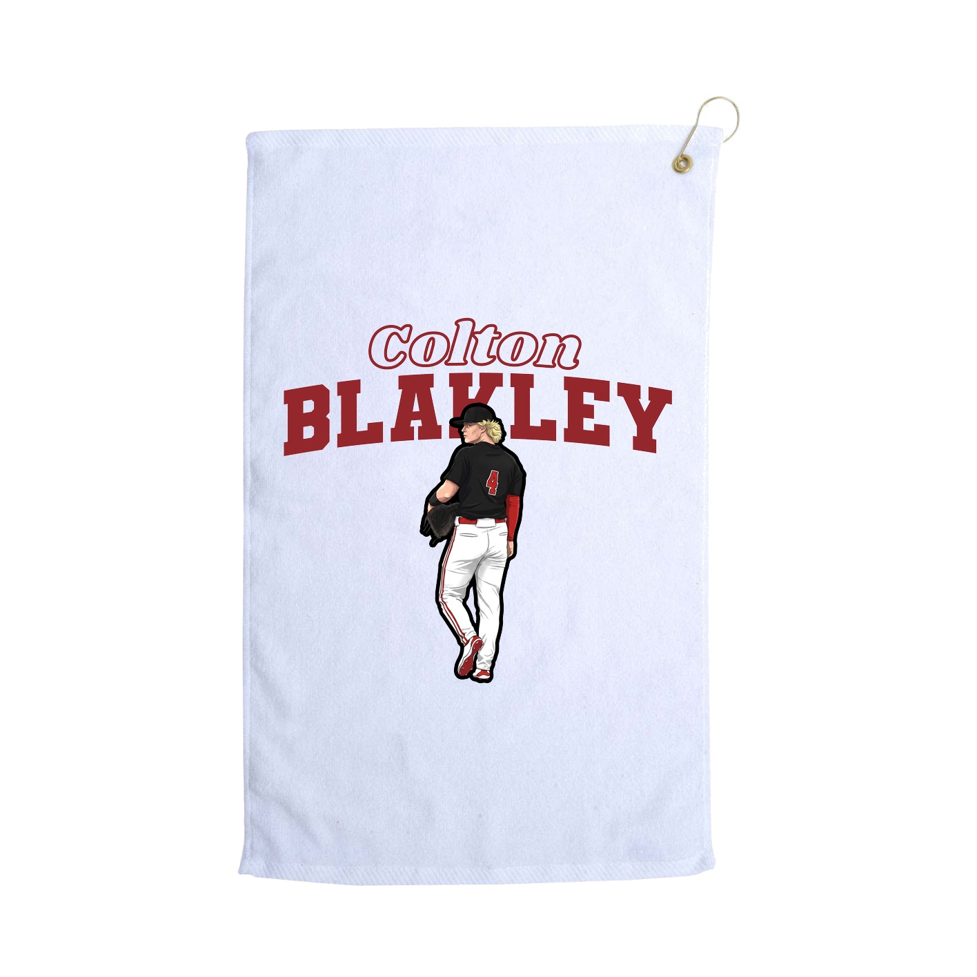 Golf Towel — Name Arch in White
