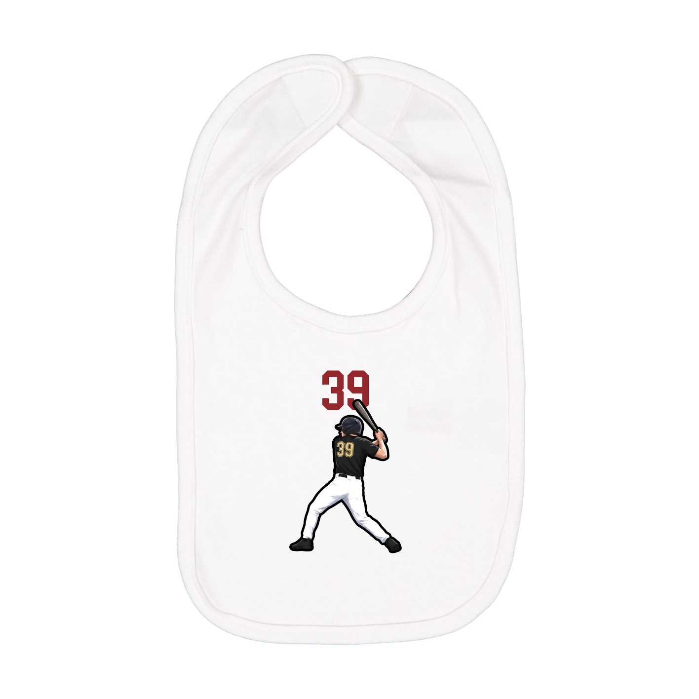 Infant Bib — Number Top in White