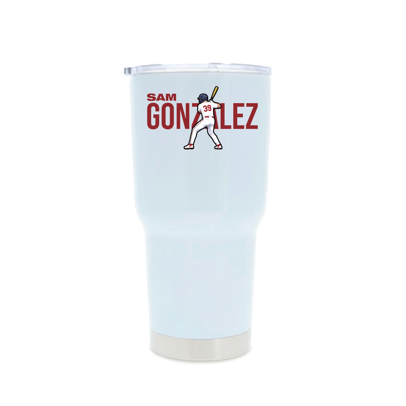 30oz Stainless Steel Tumbler — Player Name in White