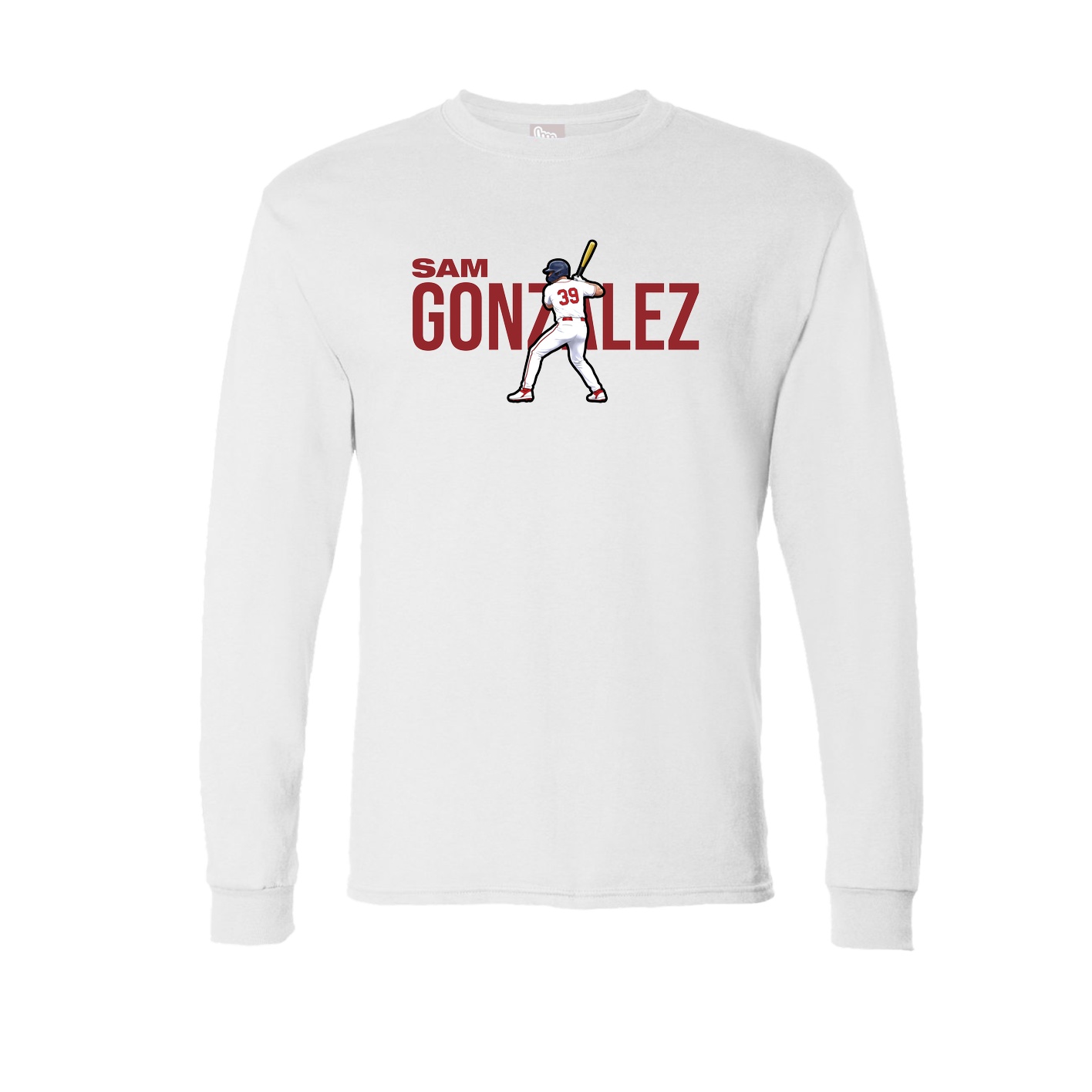 Long Sleeve Tee — Player Name in White