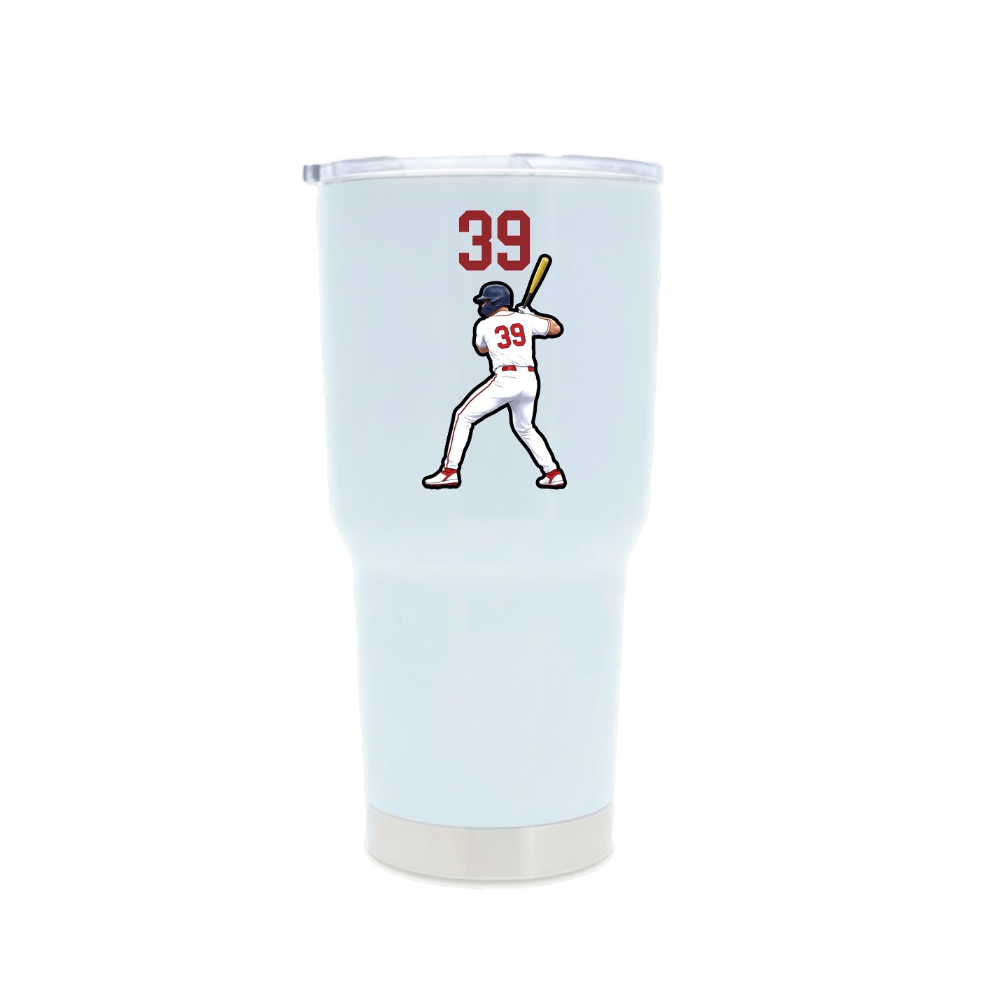 30oz Stainless Steel Tumbler — Number Top in White
