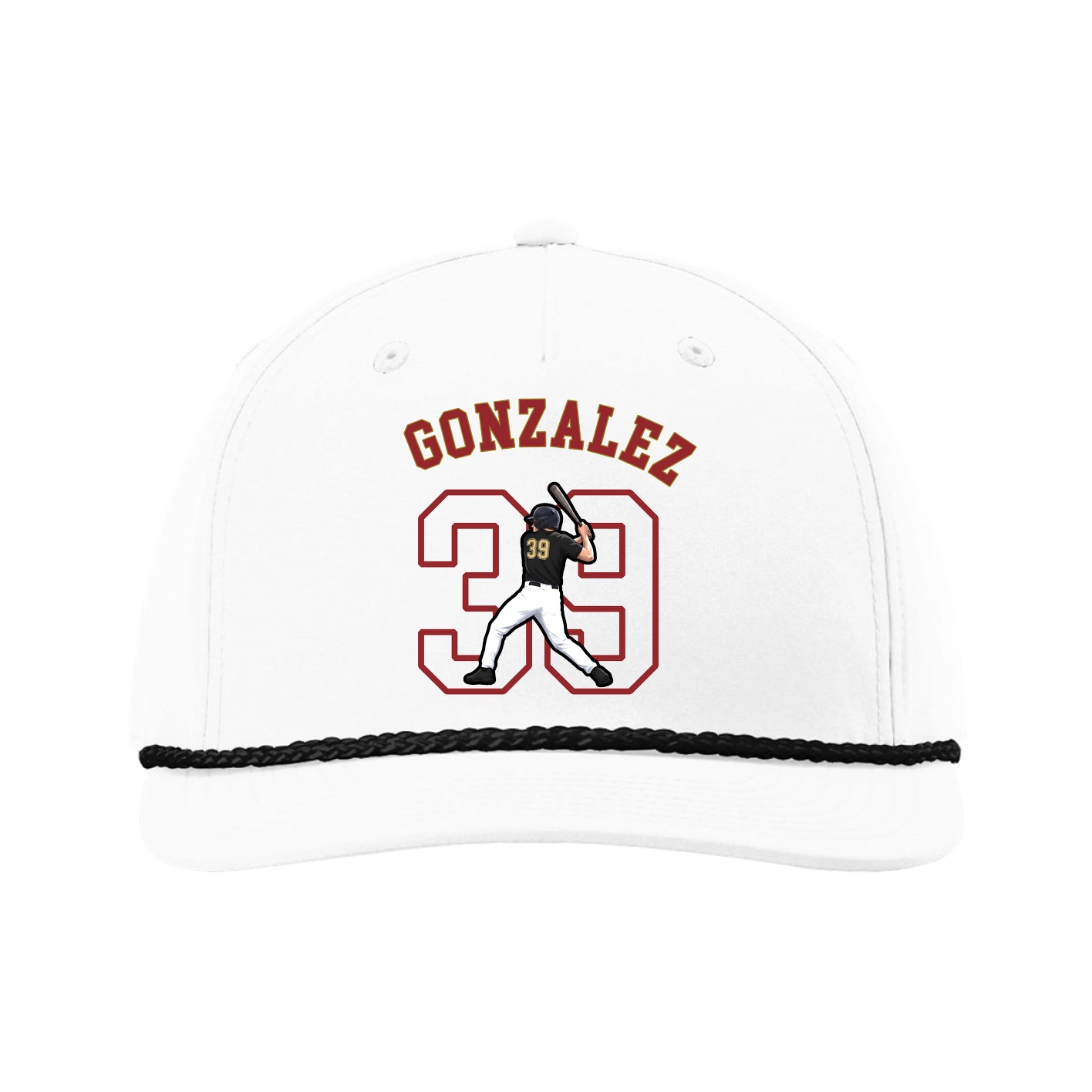 Five-Panel Classic Rope Cap — Shirsey Arch in White