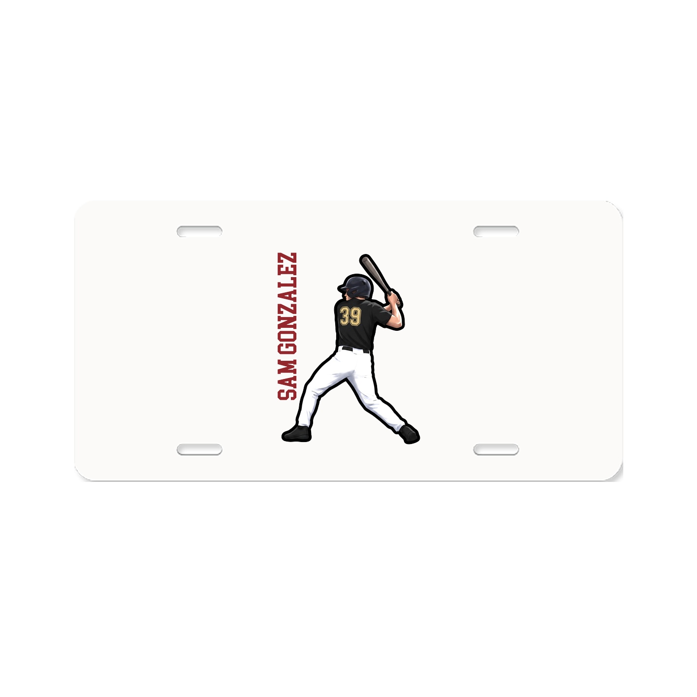 License Plate — Name Vertical in Classic