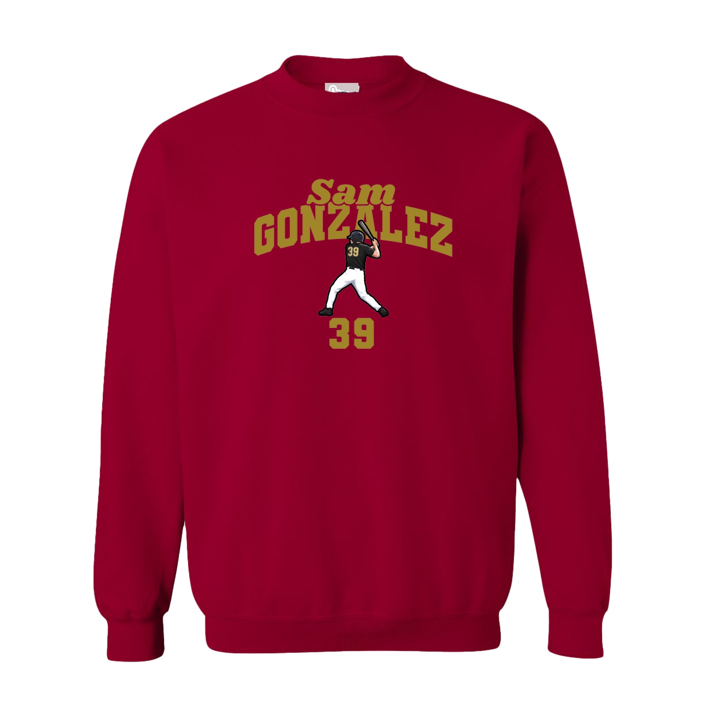 Fleece Crew — Signature Arch in Cardinal
