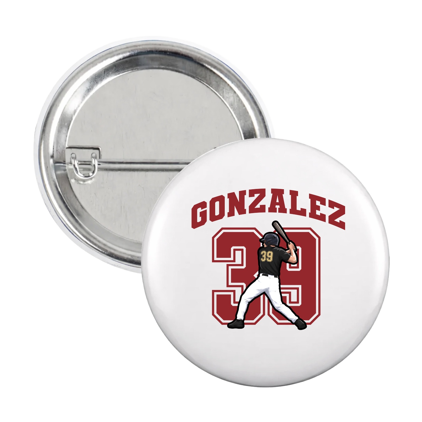 Game Day Button — Number in White