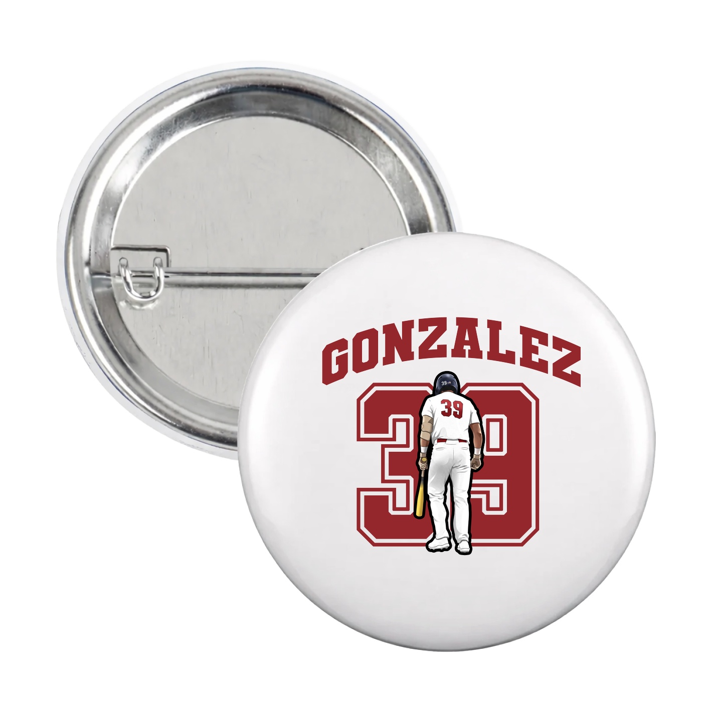 Game Day Button — Number in White