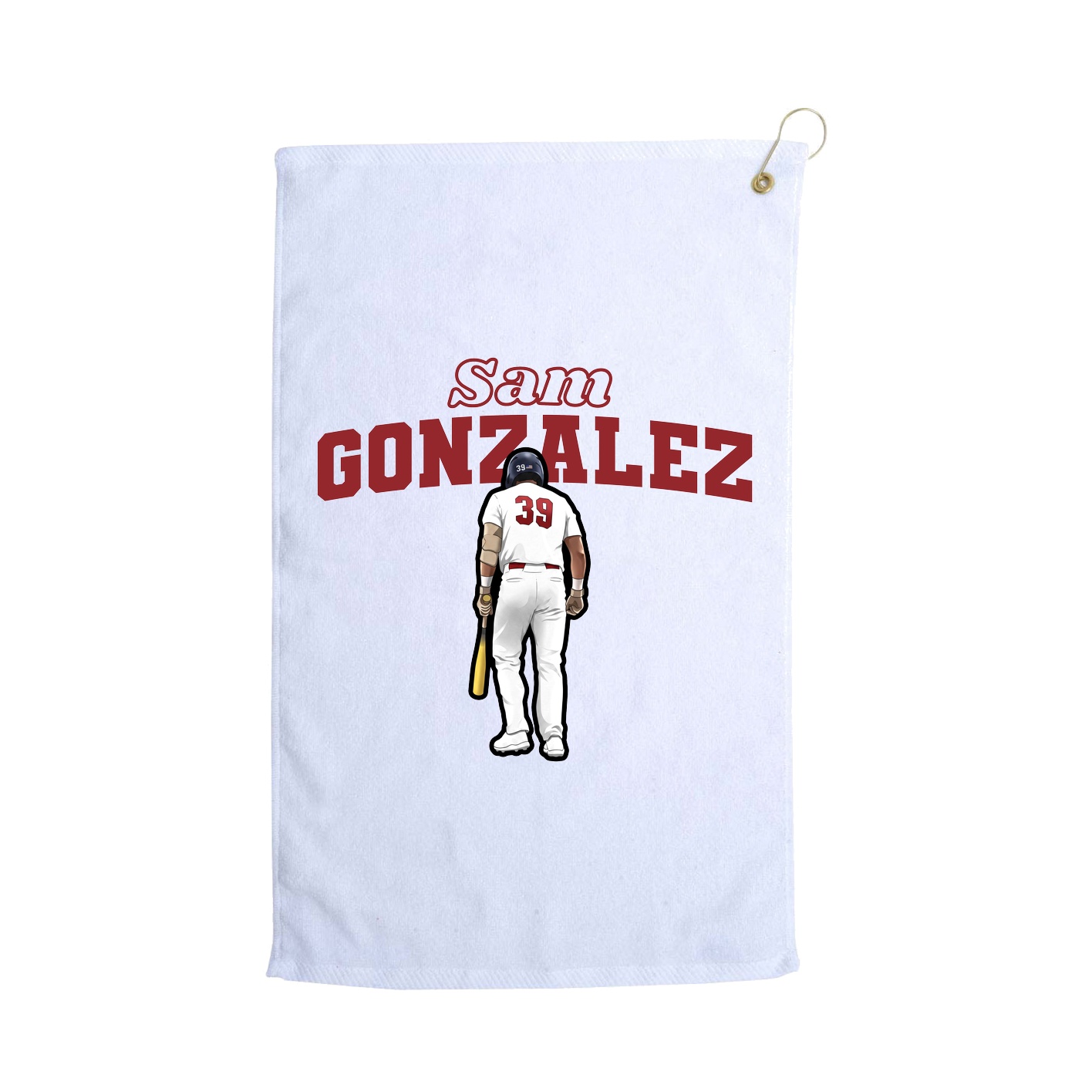Golf Towel — Name Arch in White
