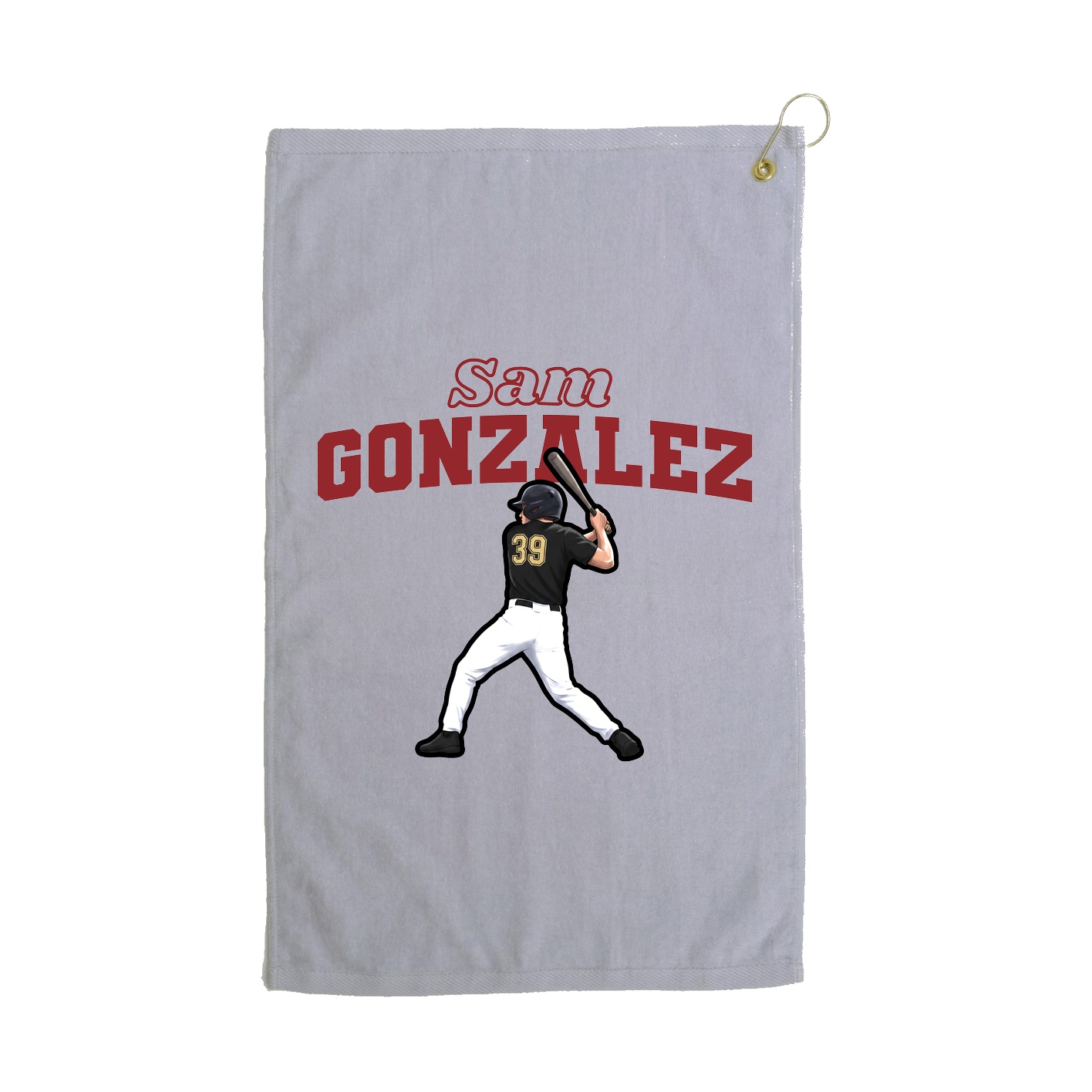 Golf Towel — Name Arch in Grey