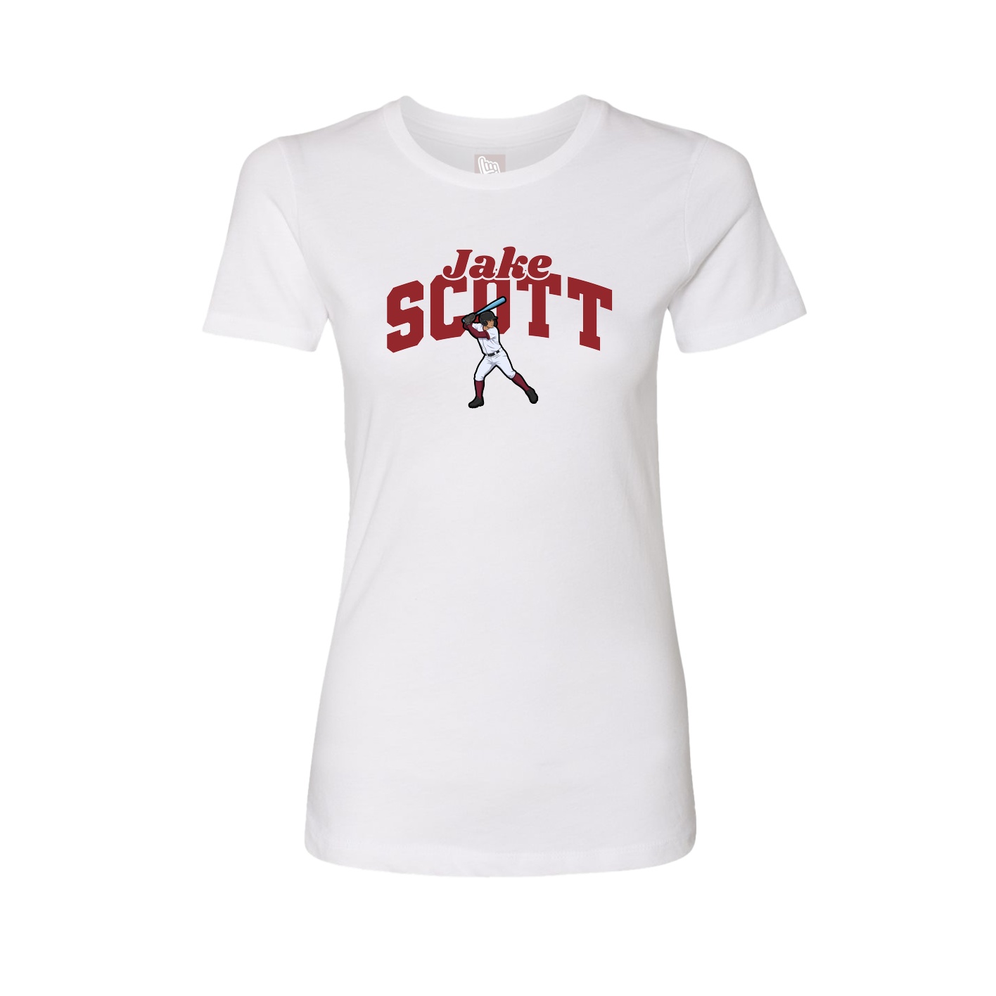 Fitted Women's Tee — Signature Arch in White