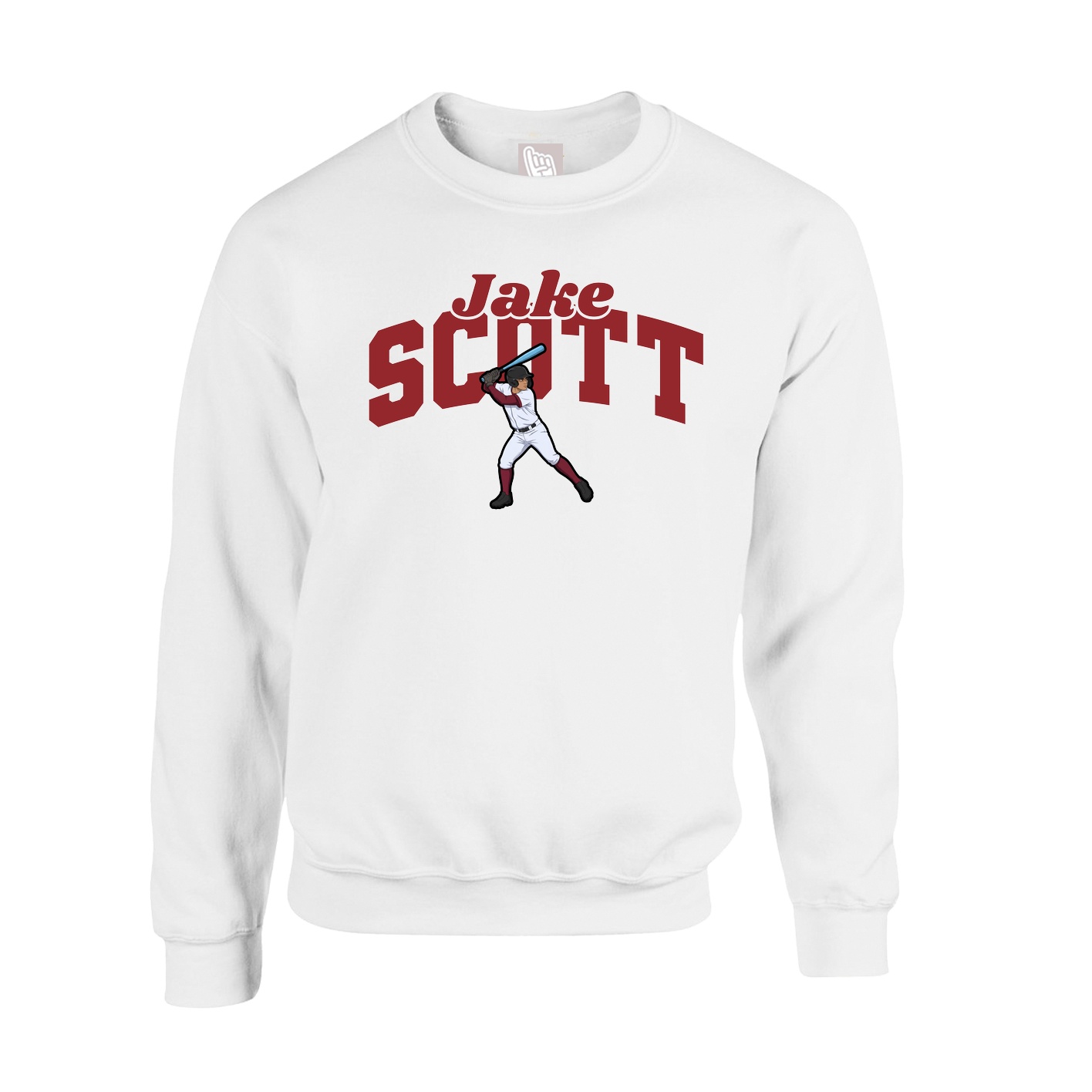 Fleece Crew — Signature Arch in White