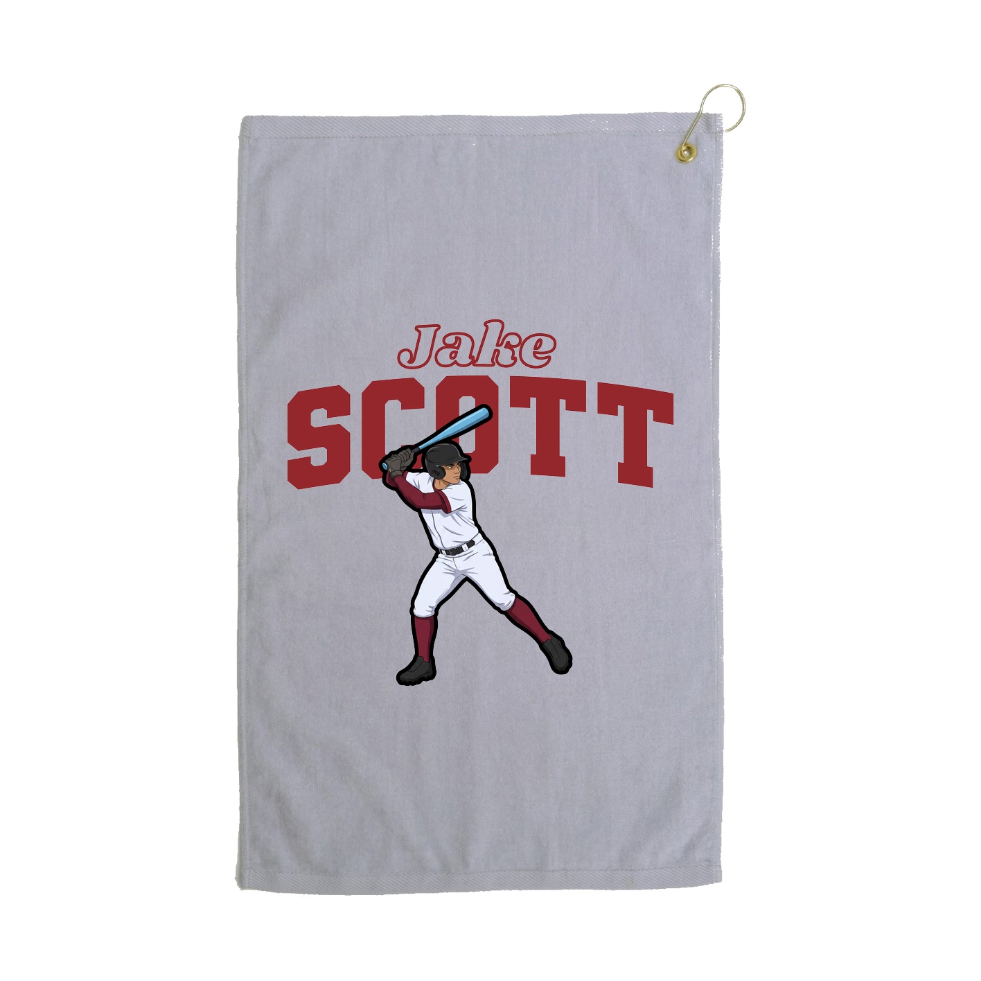 Golf Towel — Name Arch in Grey