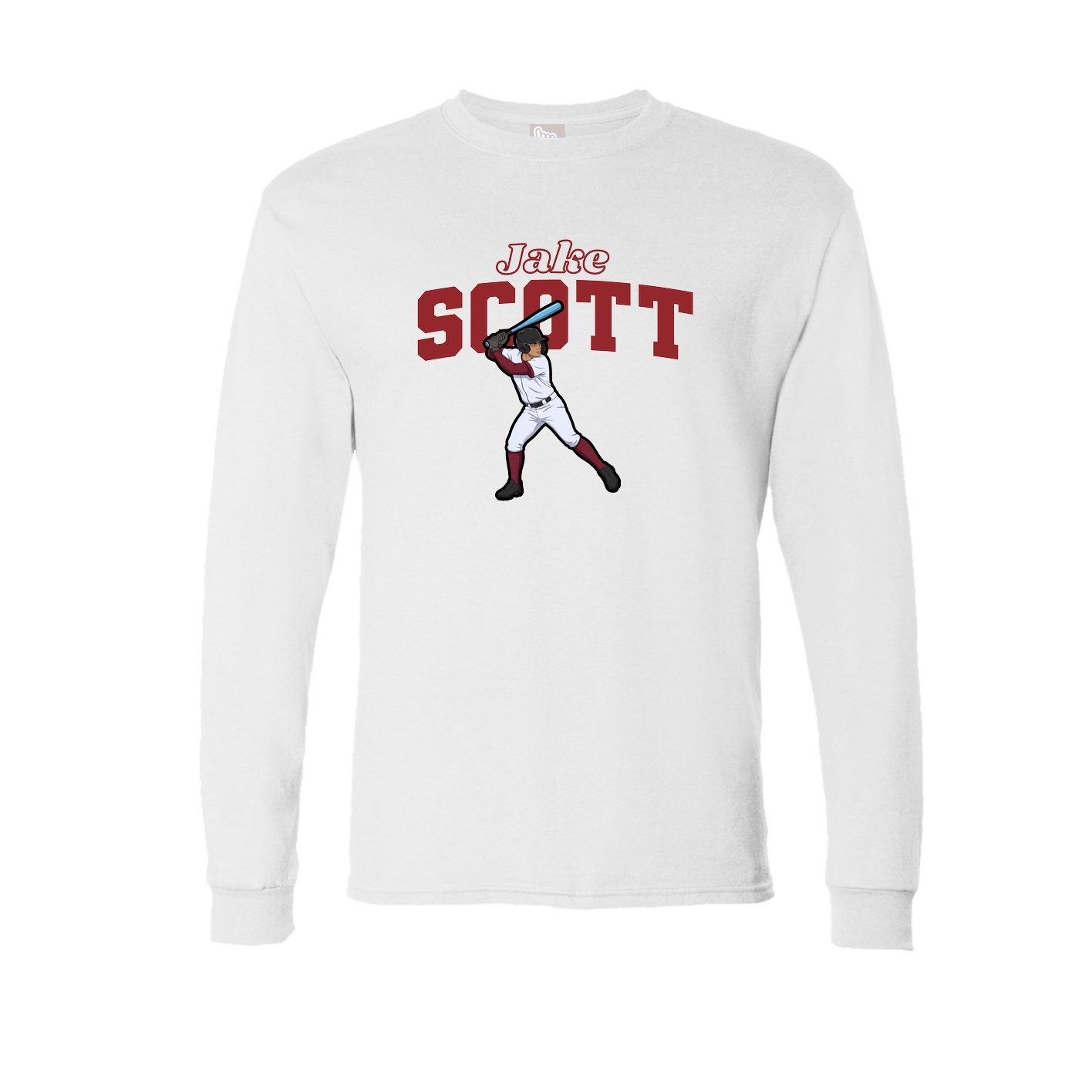 Long Sleeve Tee — Name Arch in White