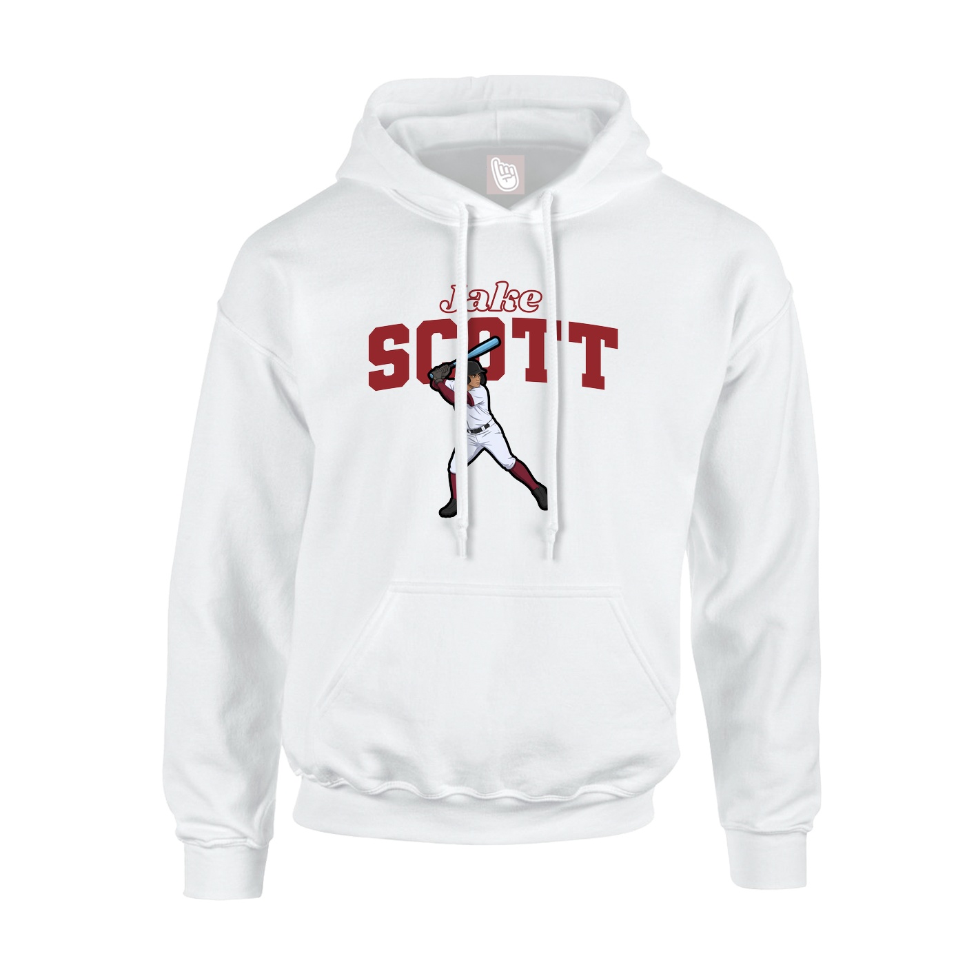 Youth Hoodie — Name Arch in White