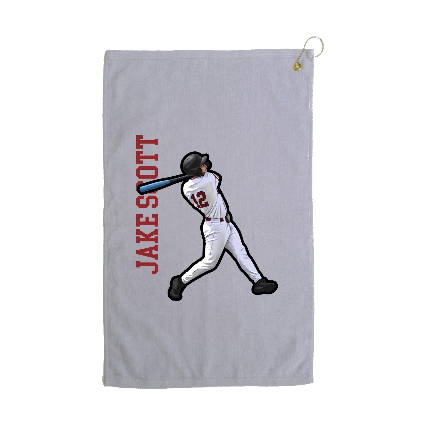 Golf Towel — Name Vertical in Grey